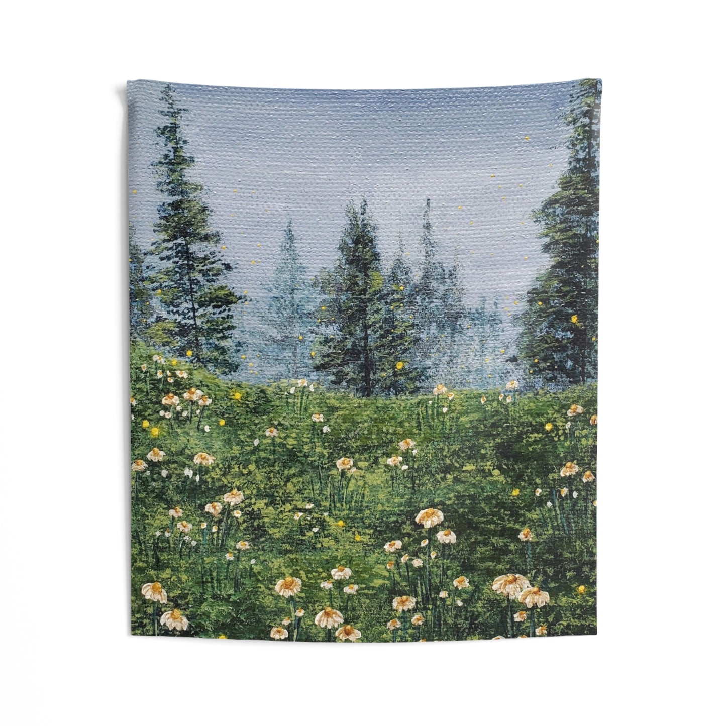 Foggy Tree Tops Wall Tapestries