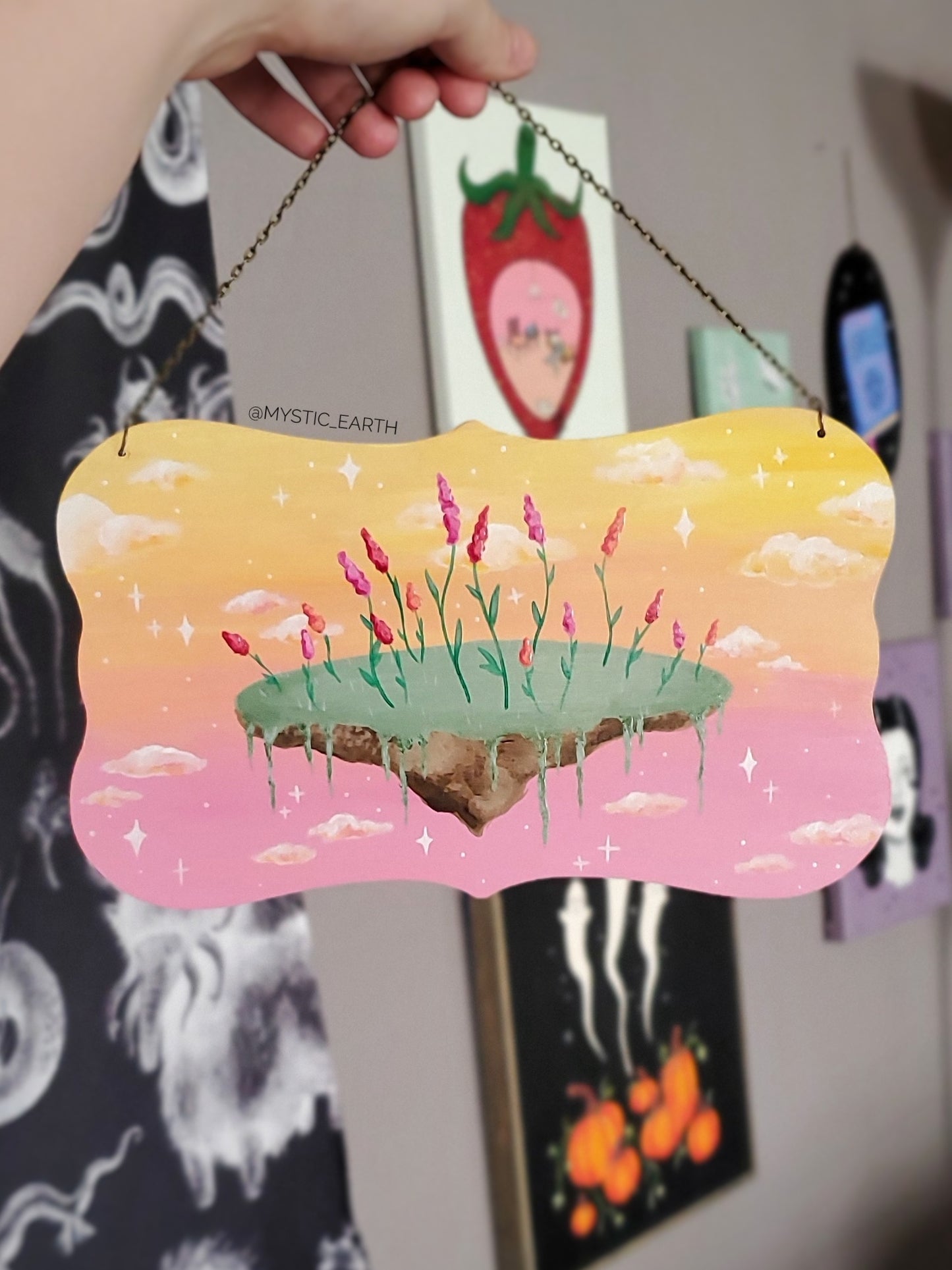 Floating Hyacinths Painting on Wood