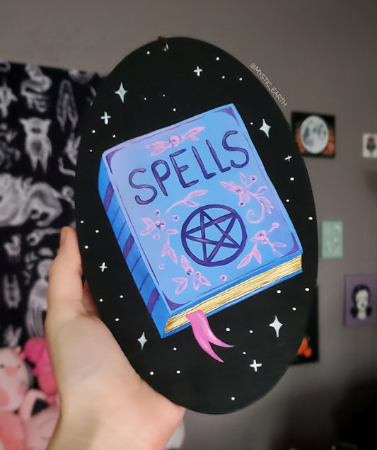 Spell Book Painting on Wood