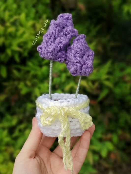 Crochet Potted Lavender Flowers