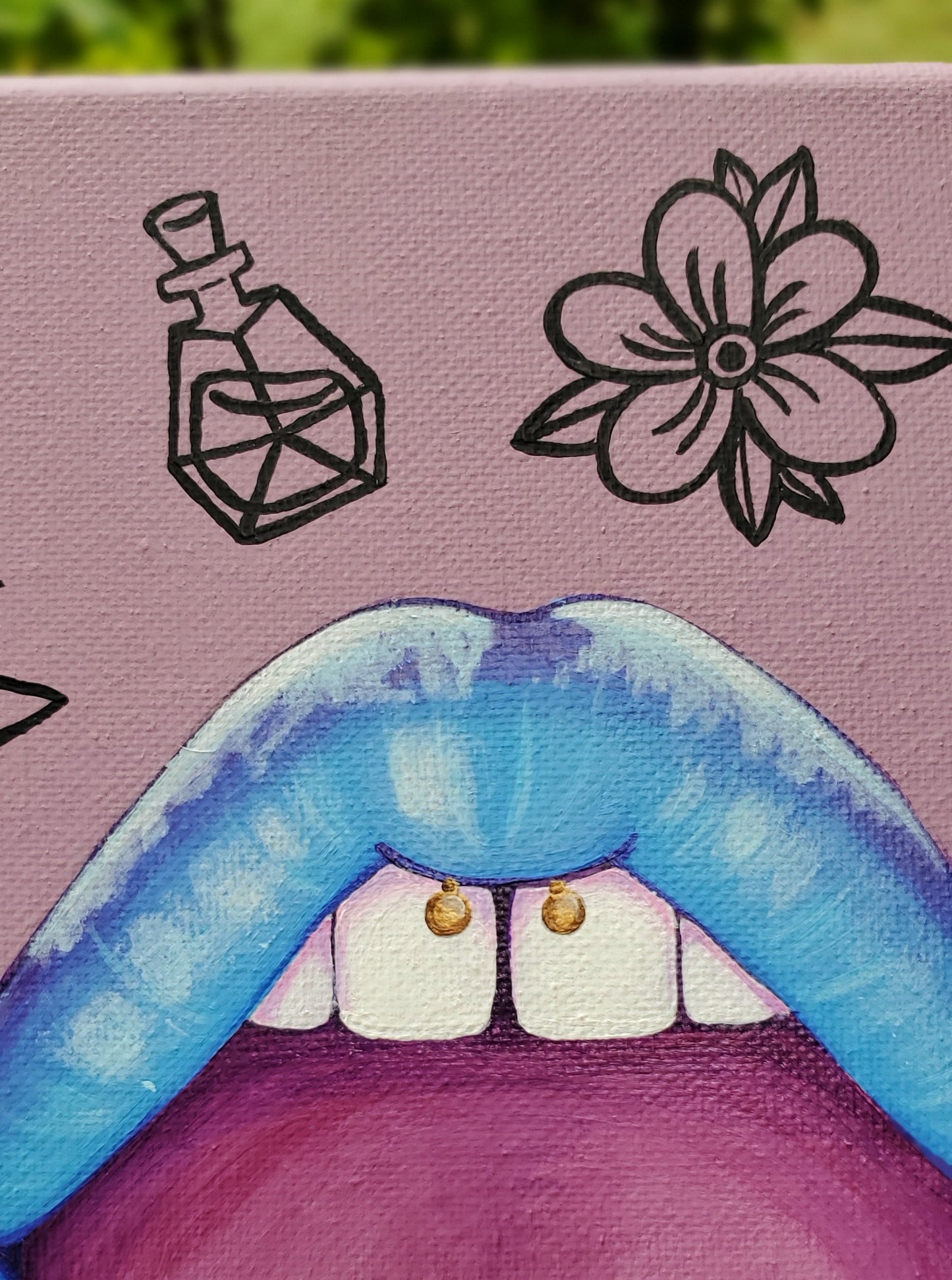 Blue Lips Painting