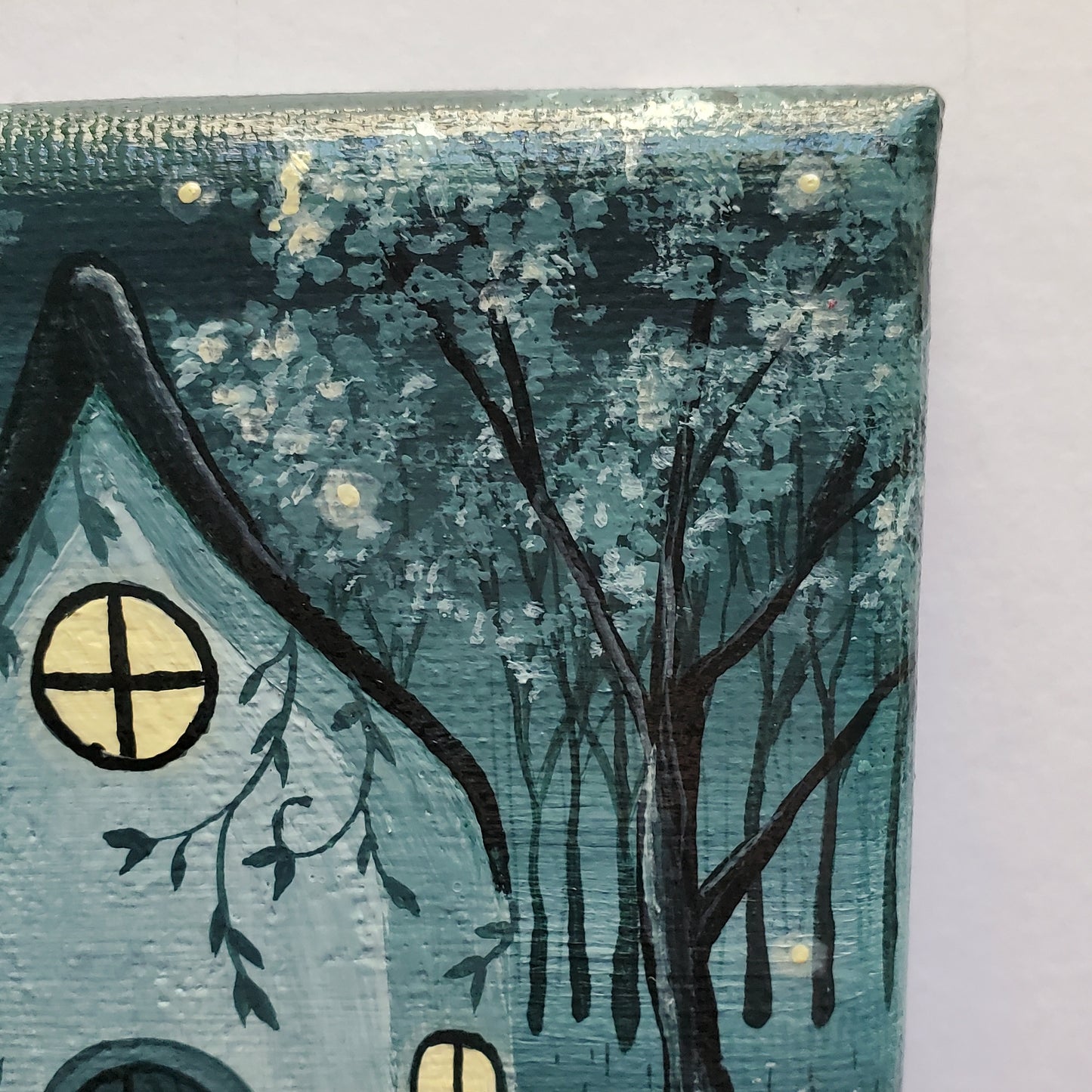4" Mini Green Cottage Painting