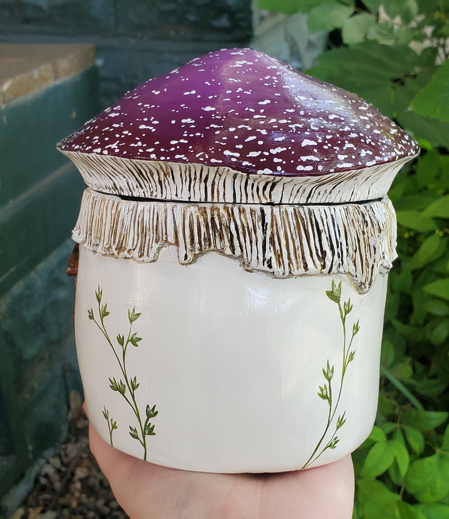 Purple Mushroom House Sculpture (Functional Jar)