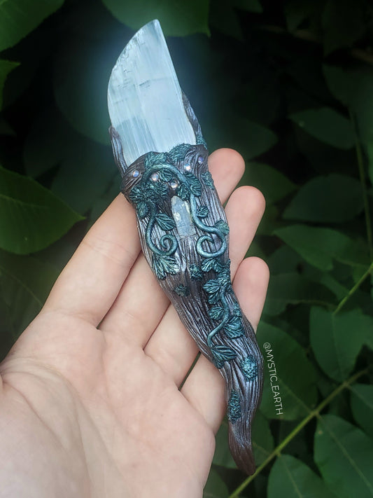 Blue Kyanite & Selenite Athame Dagger (damaged)
