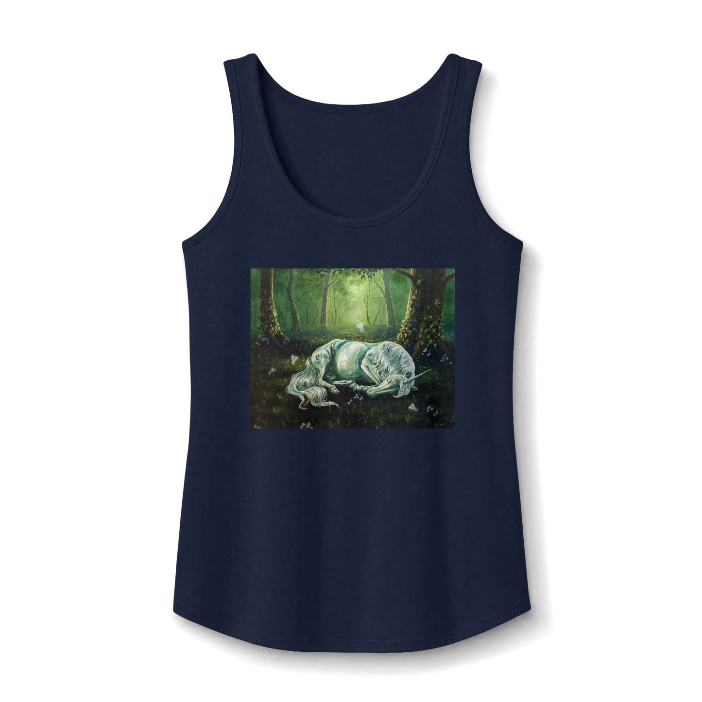 "The Unicorns Slumber" Women's 100% Cotton Racerback Tank Top