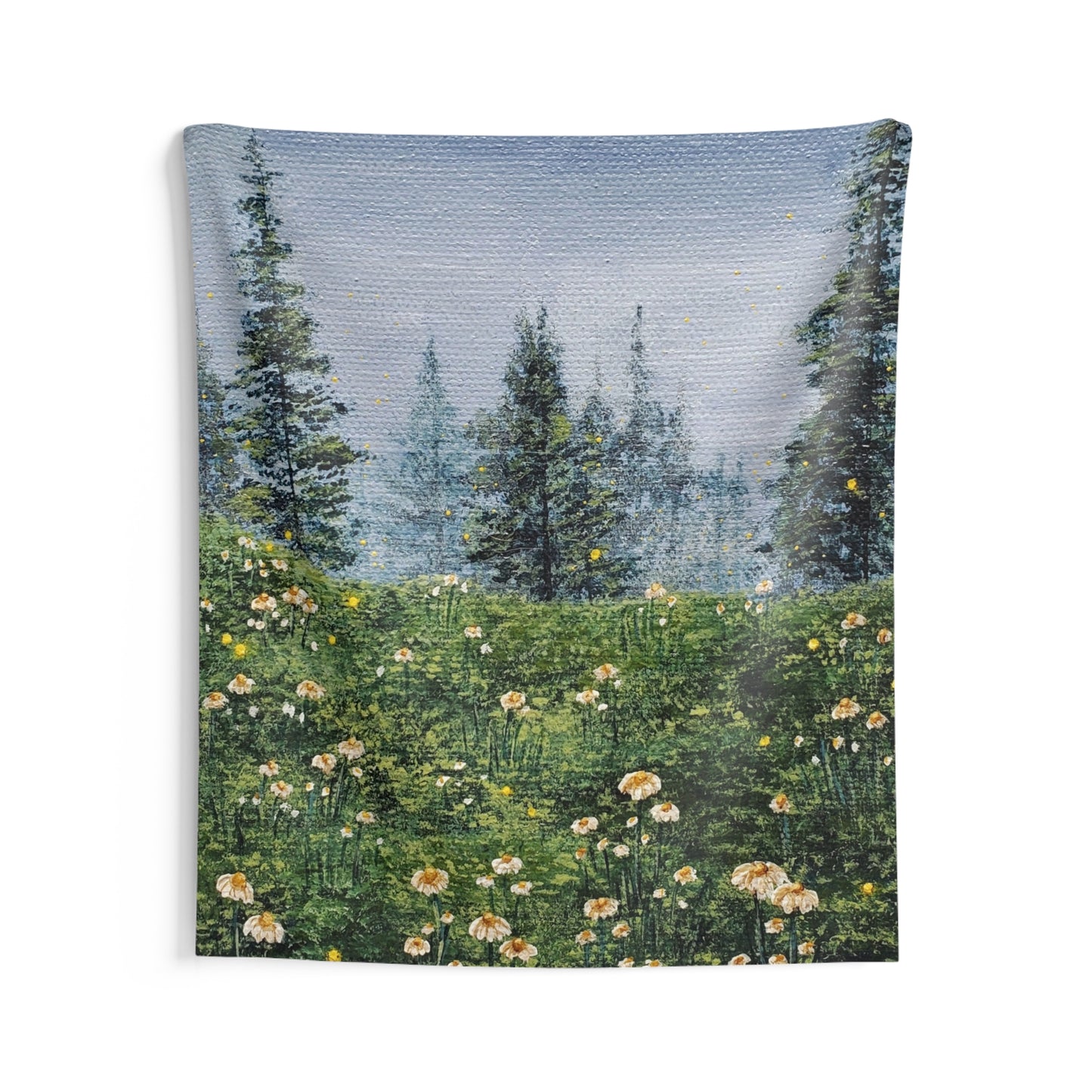 Foggy Tree Tops Wall Tapestries