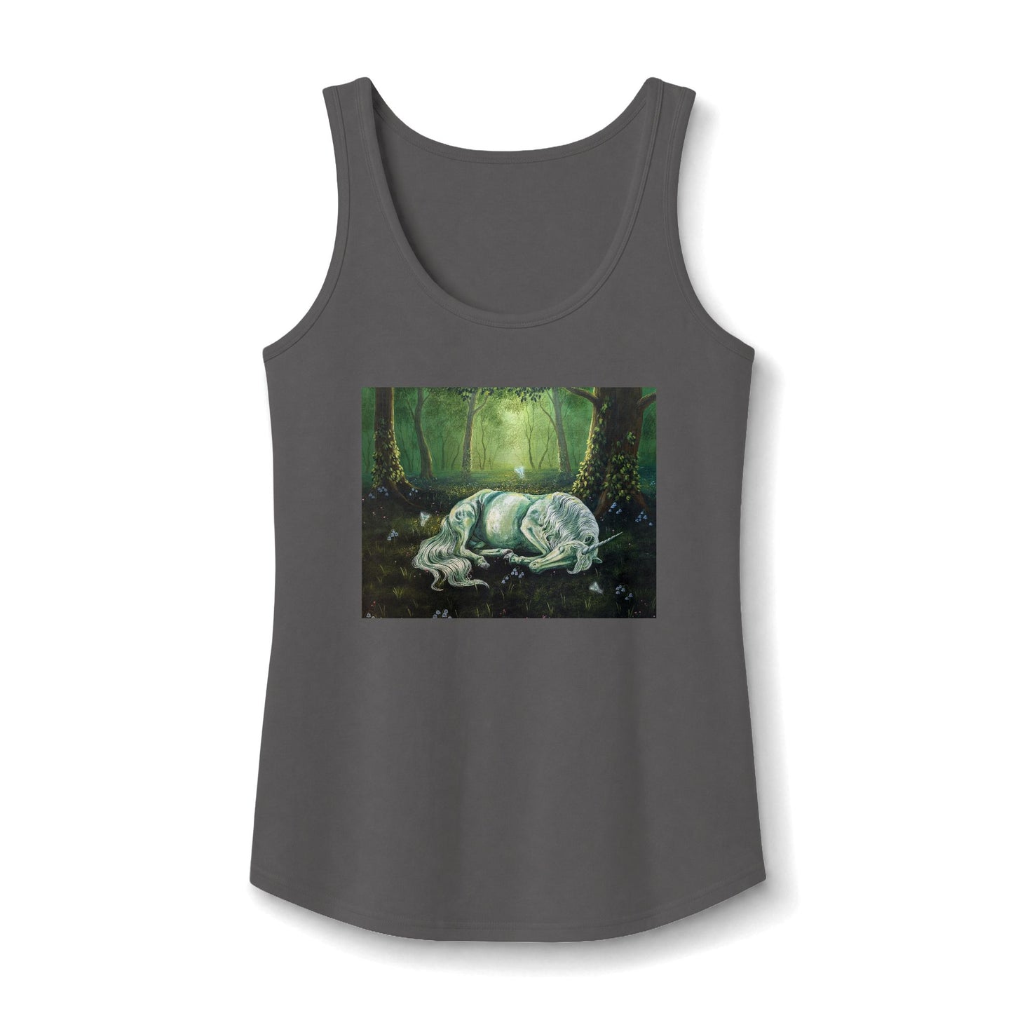 "The Unicorns Slumber" Women's 100% Cotton Racerback Tank Top