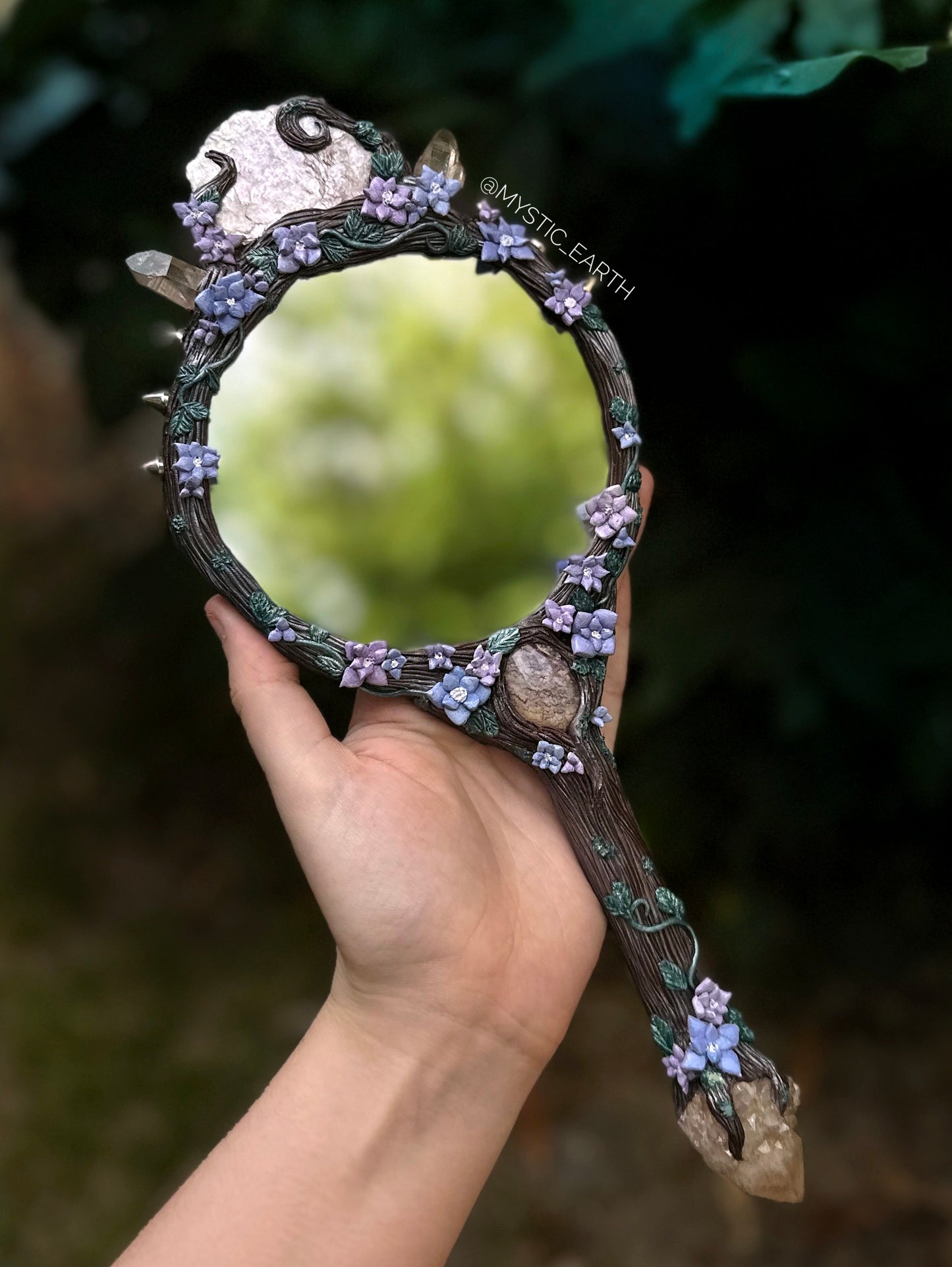 Lepidolite Crystal Magic Mirror (Sculpture)