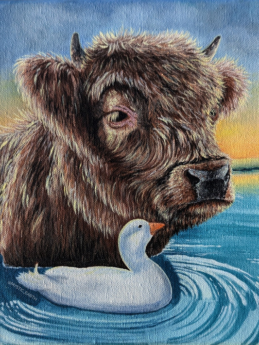 The Duck and His Cow Painting