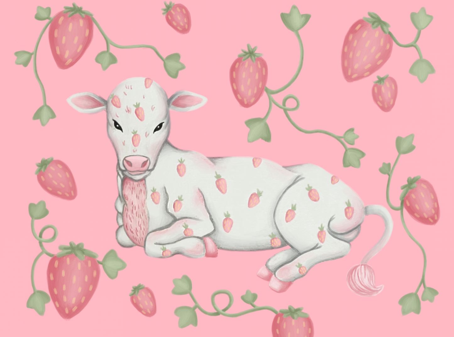 Strawberry Cow Prints