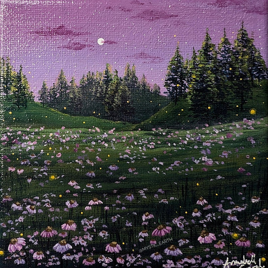 Daisy Field Painting (5"x5")