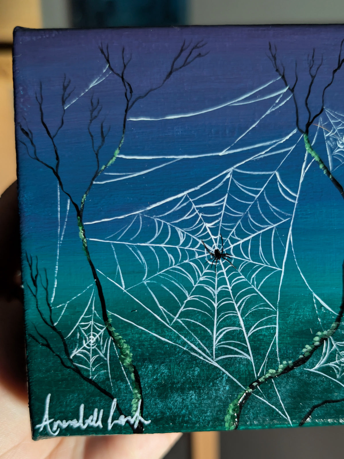 Hazel's Web 4" Painting