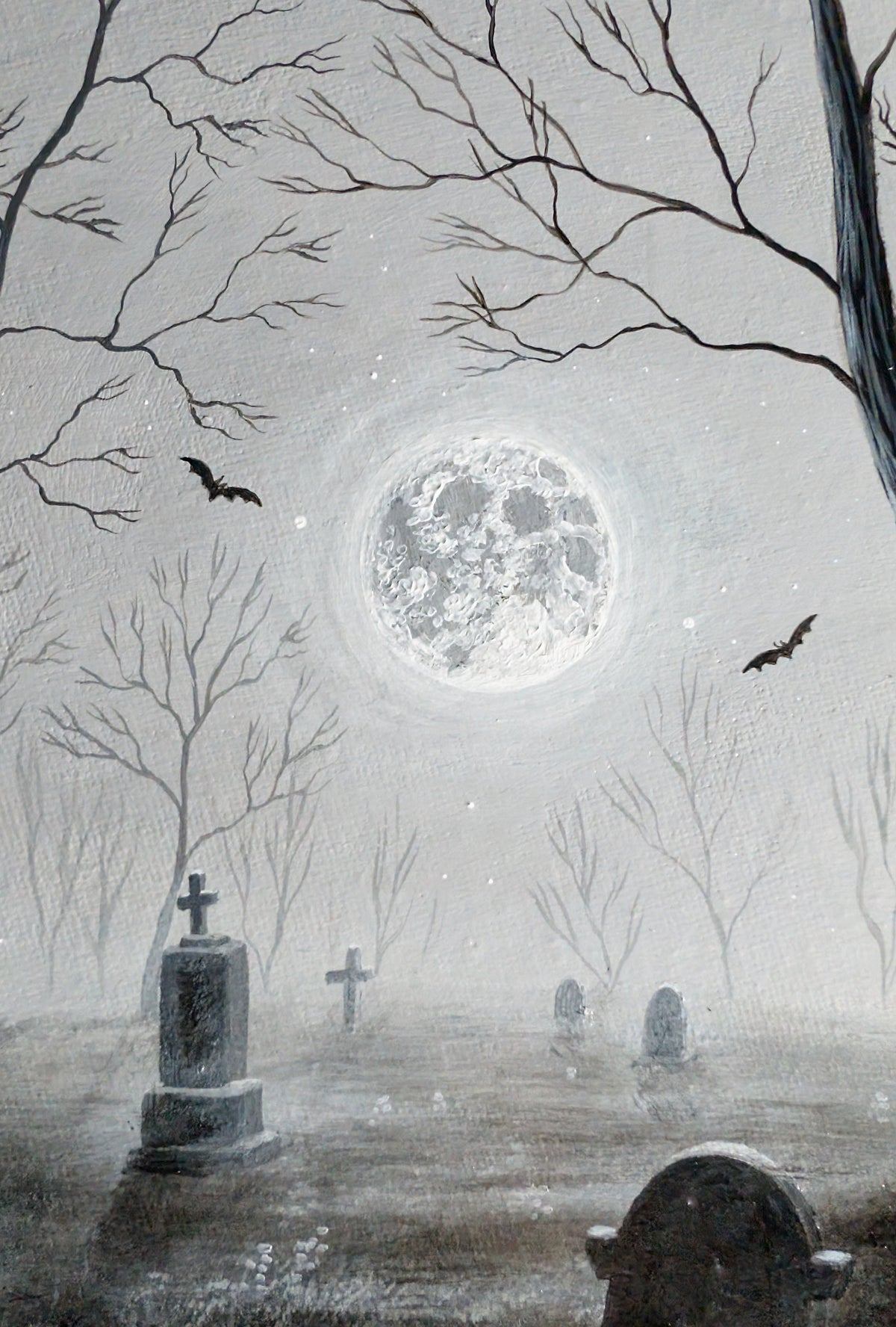 Blackflower Cemetery 12"x12" Painting