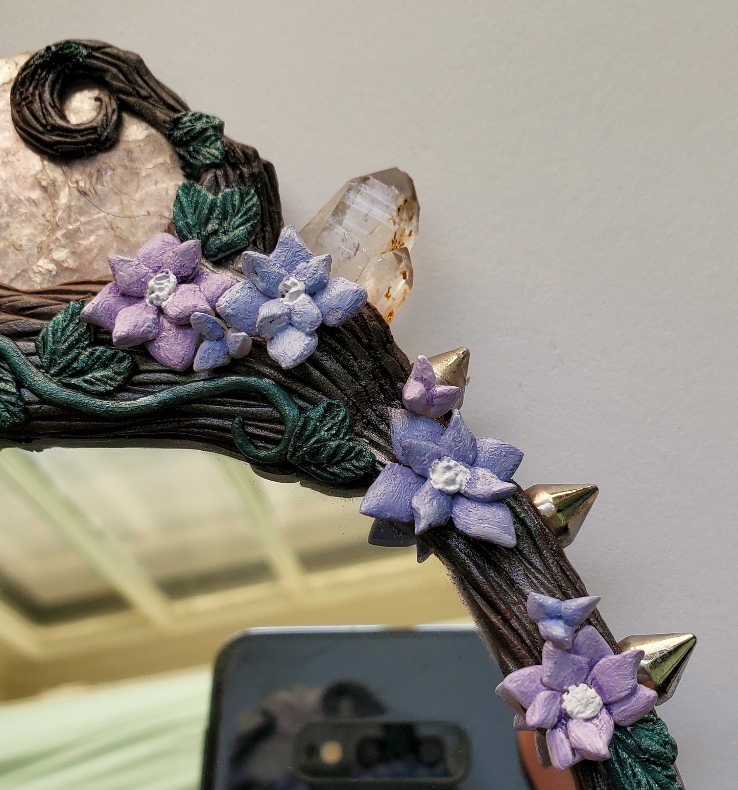 Lepidolite Crystal Magic Mirror (Sculpture)