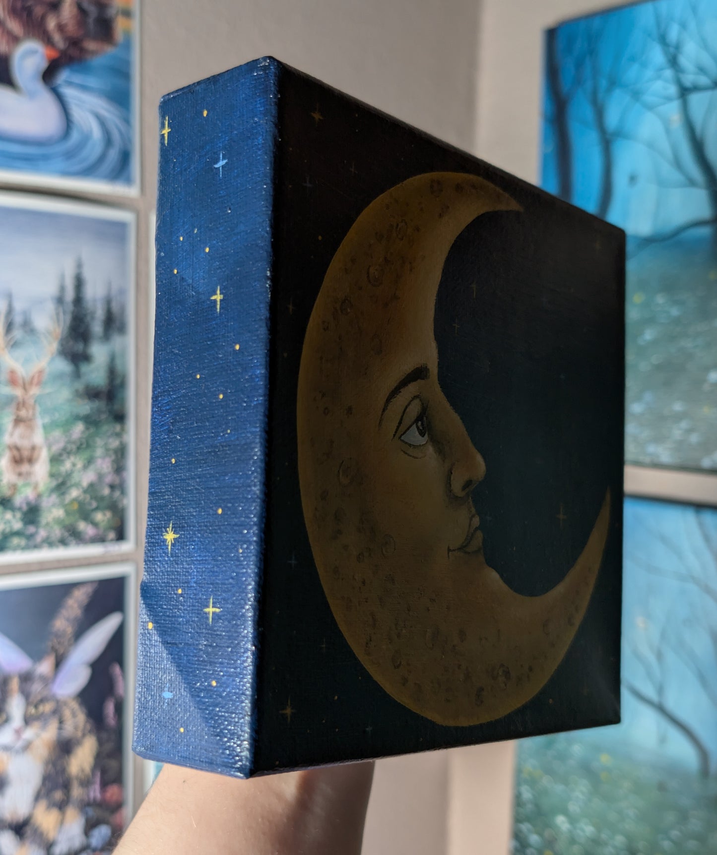 Sun, Moon, and Star Painting Set (medium canvas) READY-TO-SHIP