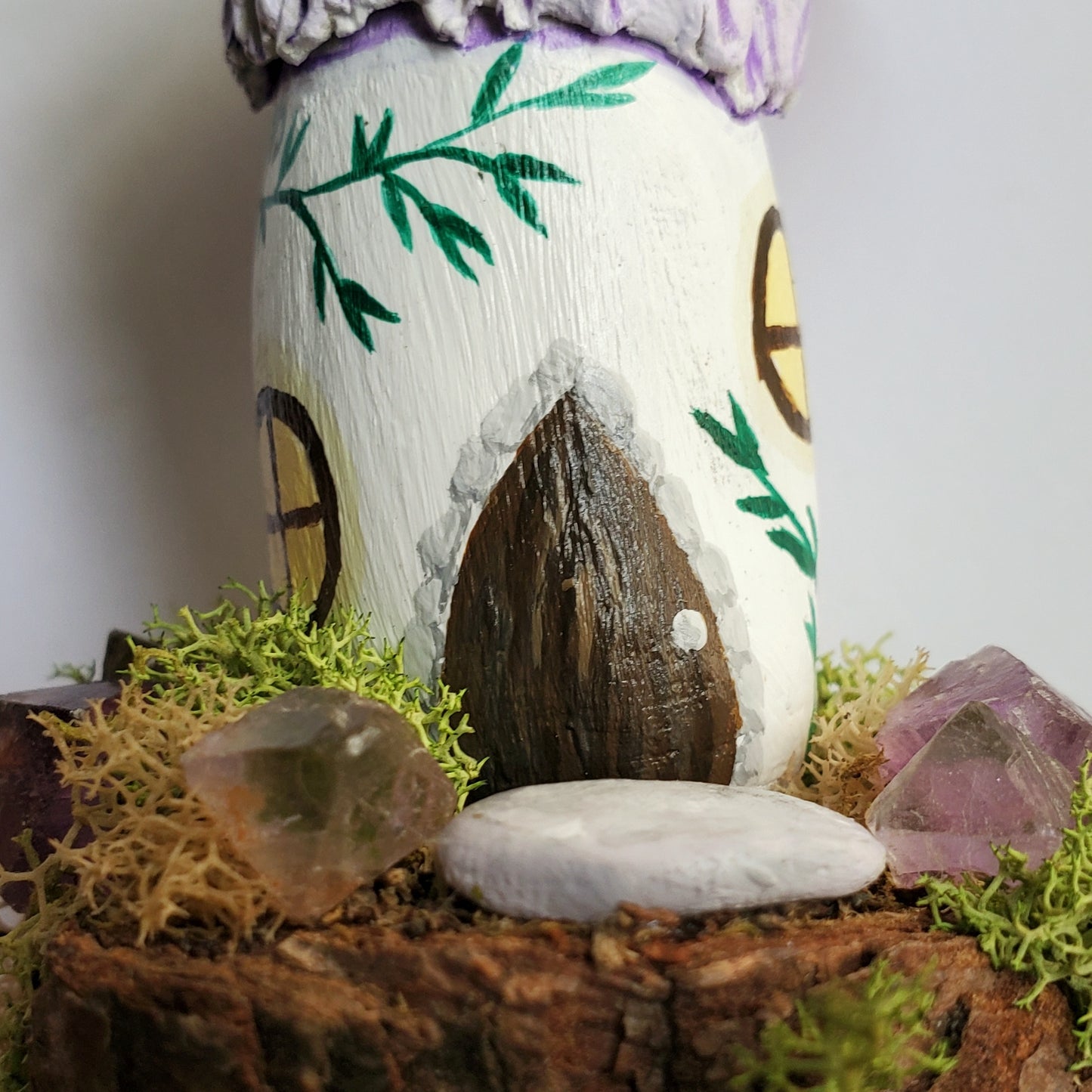 Purple Mushroom House Sculpture (Small)