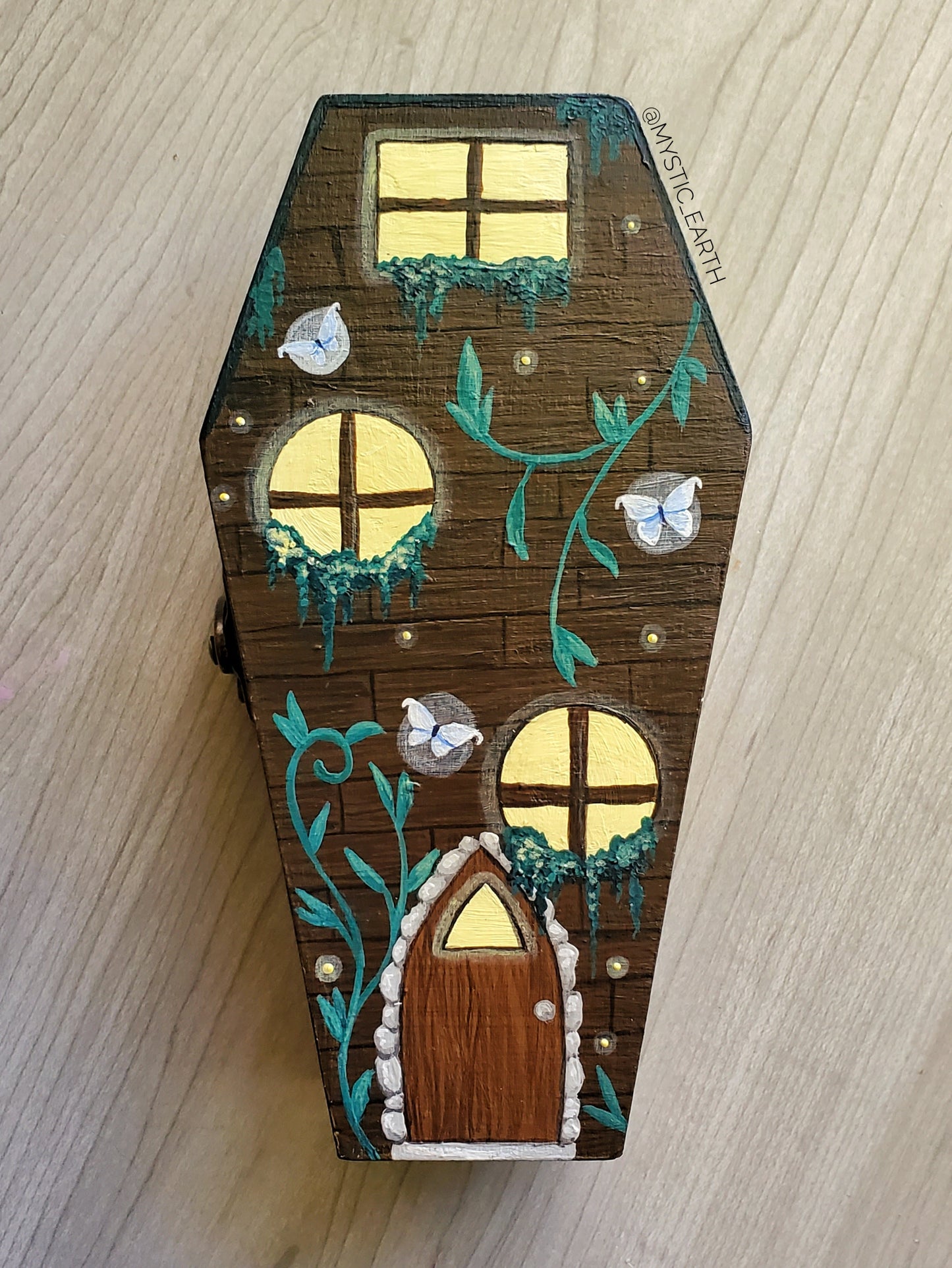 Fairy Cottage Coffin Dollhouse Sculpture