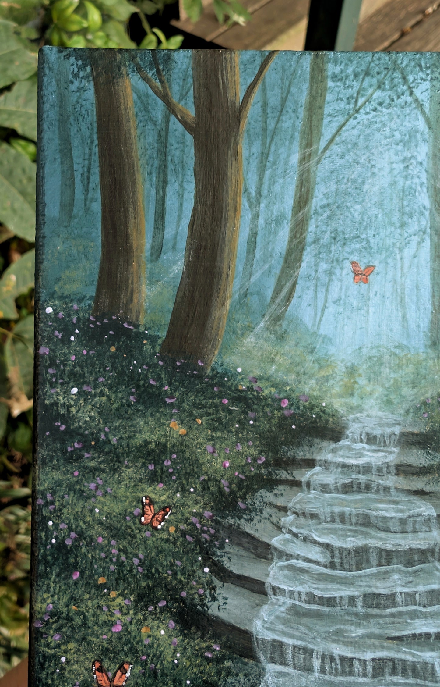 The Monarch Stream 6"x6" Painting