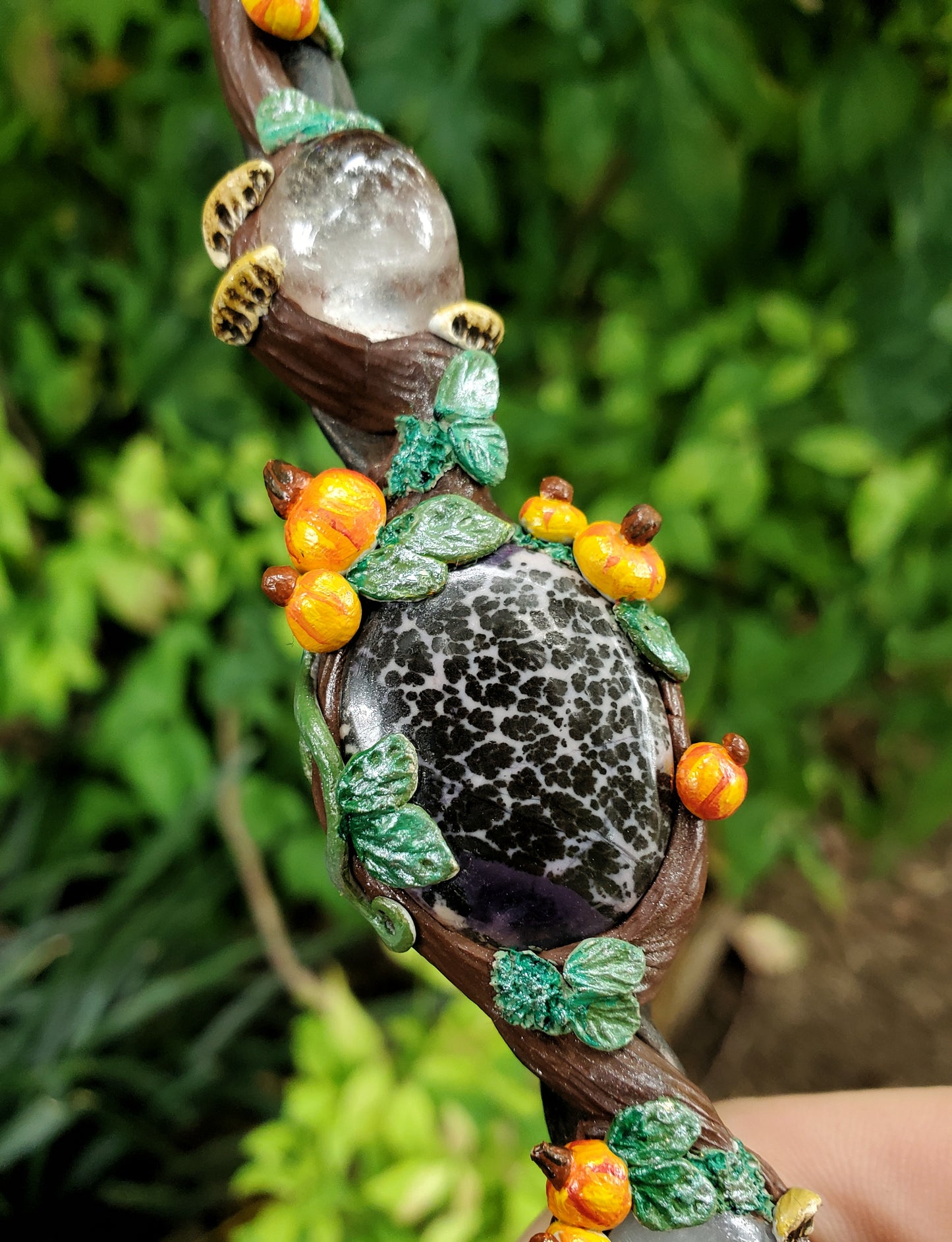Mystic Earth x Volundr Forge Tiffany Stone Wand with Pumpkins