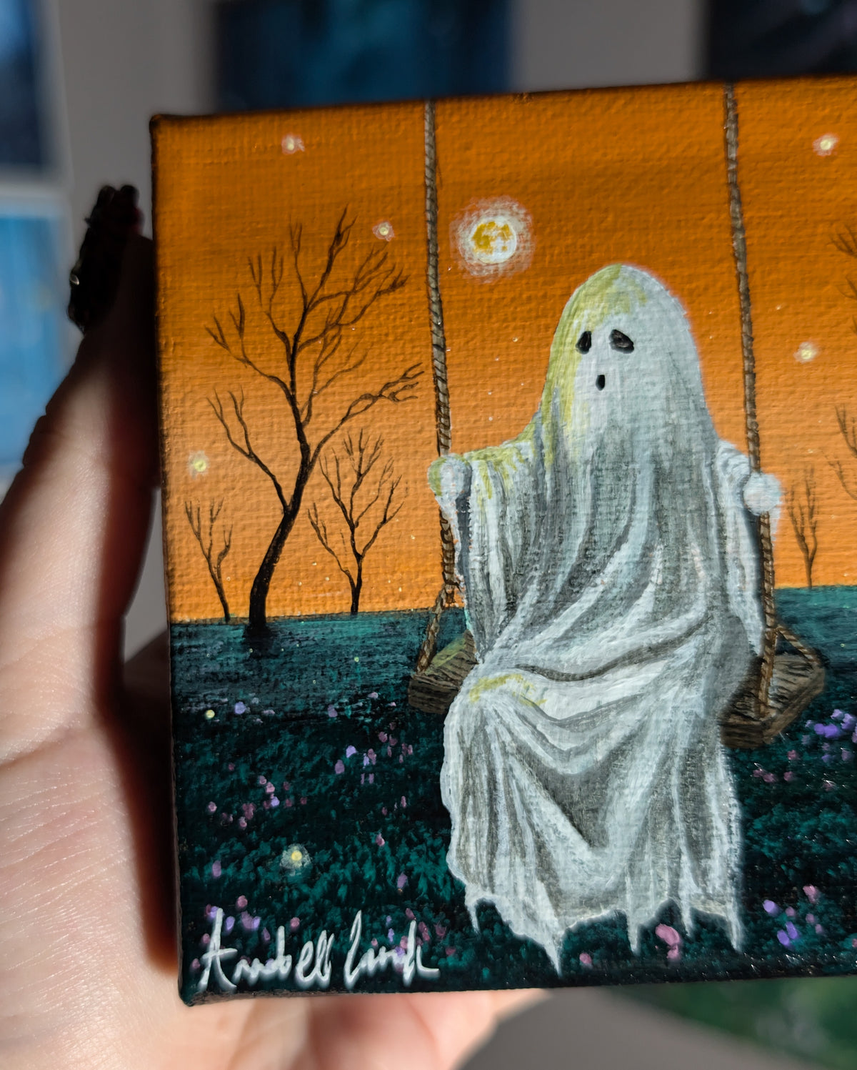 Carl Goes Swinging 4" Painting 27/50