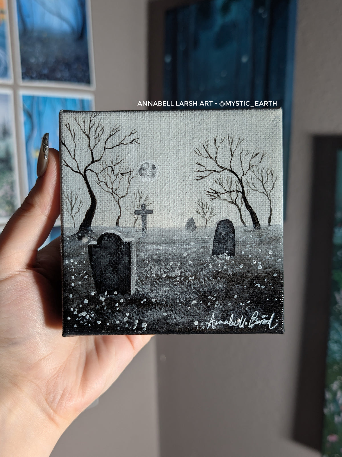 Monochrome Mourning 4" Painting 45/50