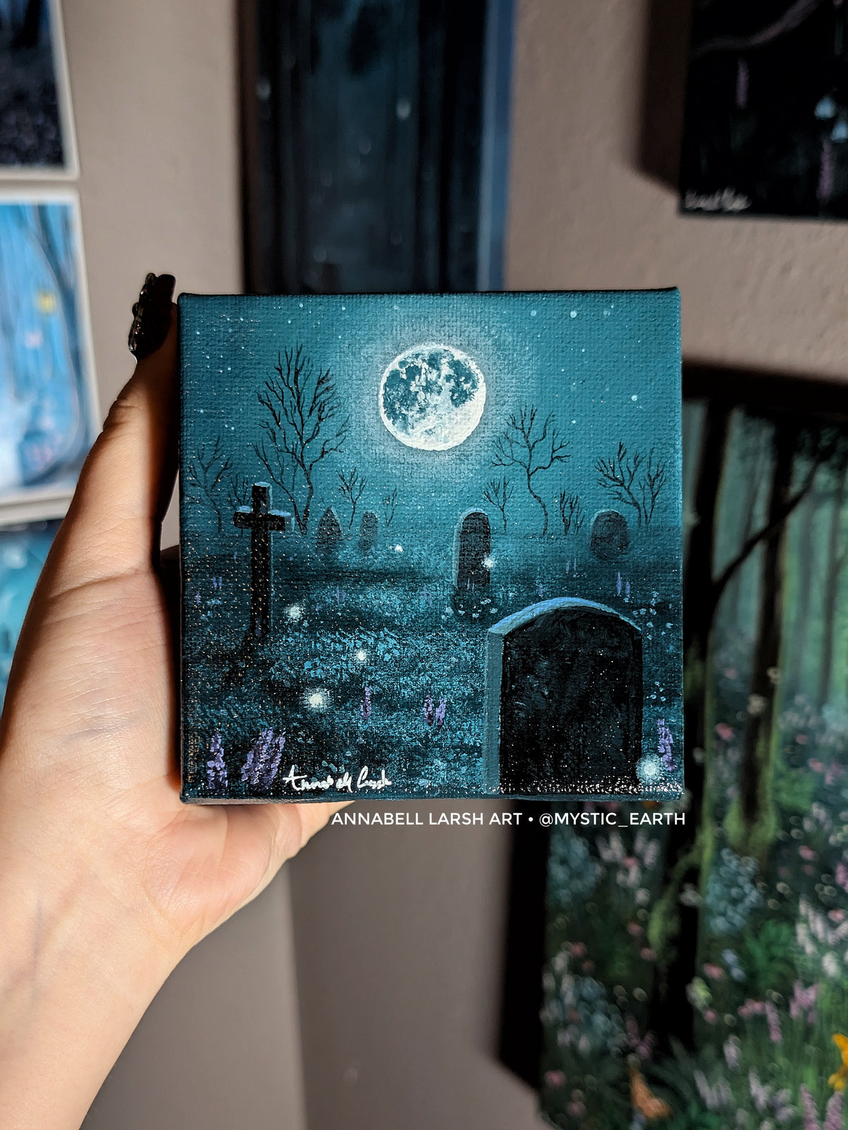 Darkwood Cemetery 4" Painting 3/50