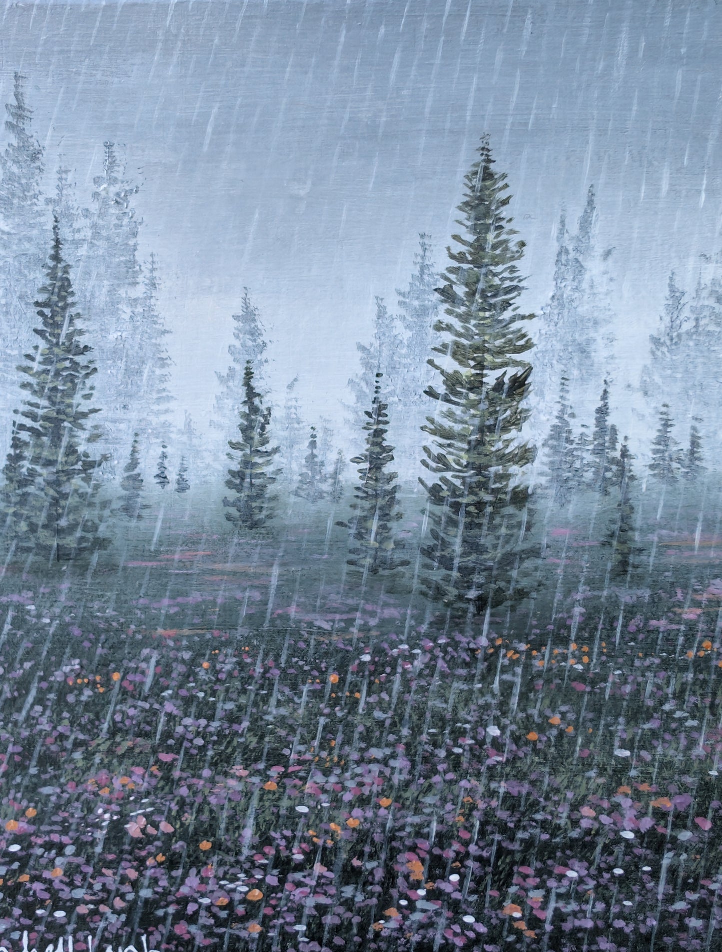 Gentle Rain 6"x6" Painting