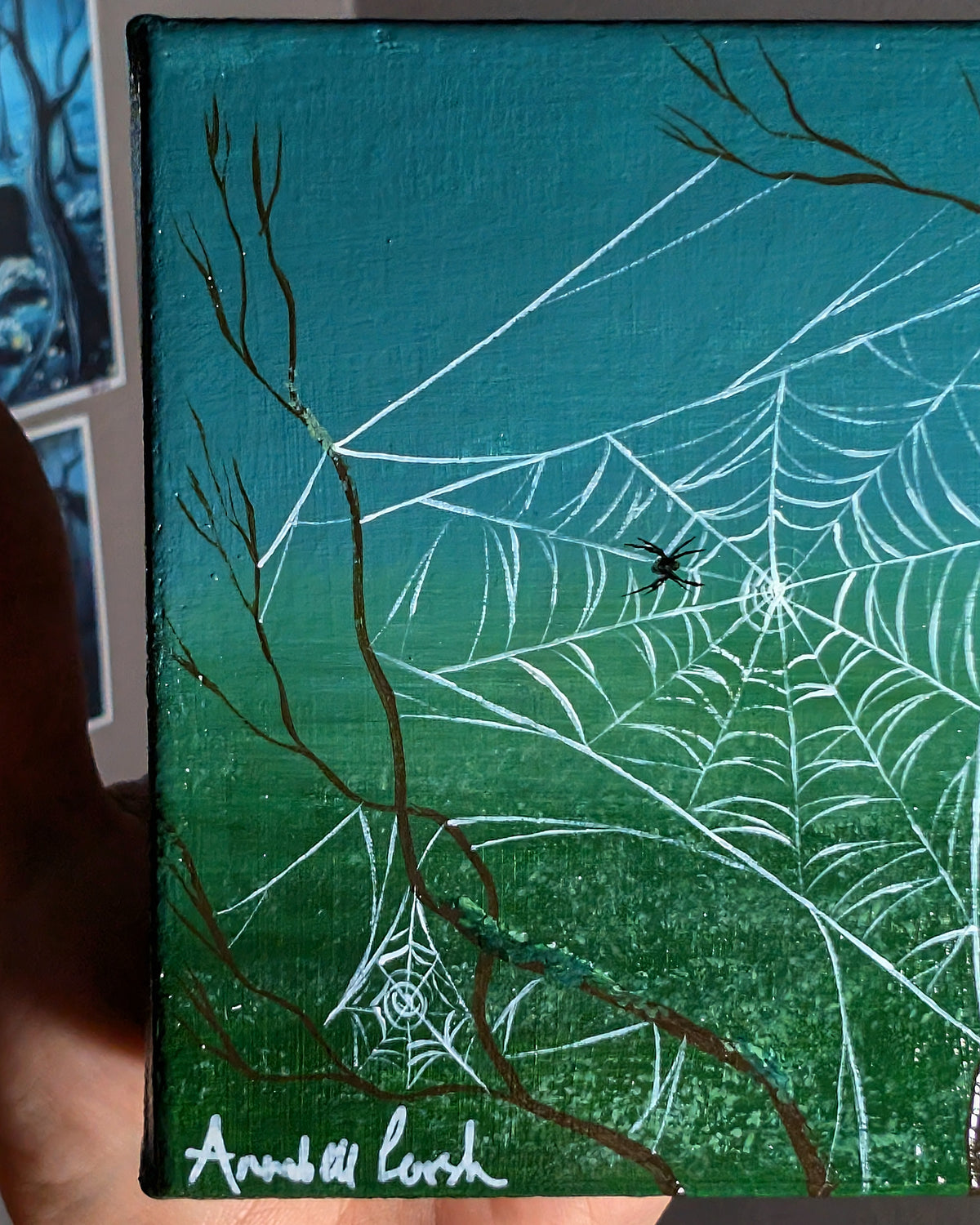 Clementine's Web 4" Painting