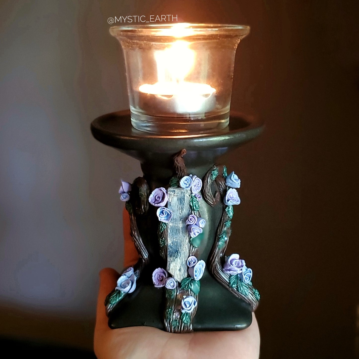 Blue Kyanite Crystal Candle Holder