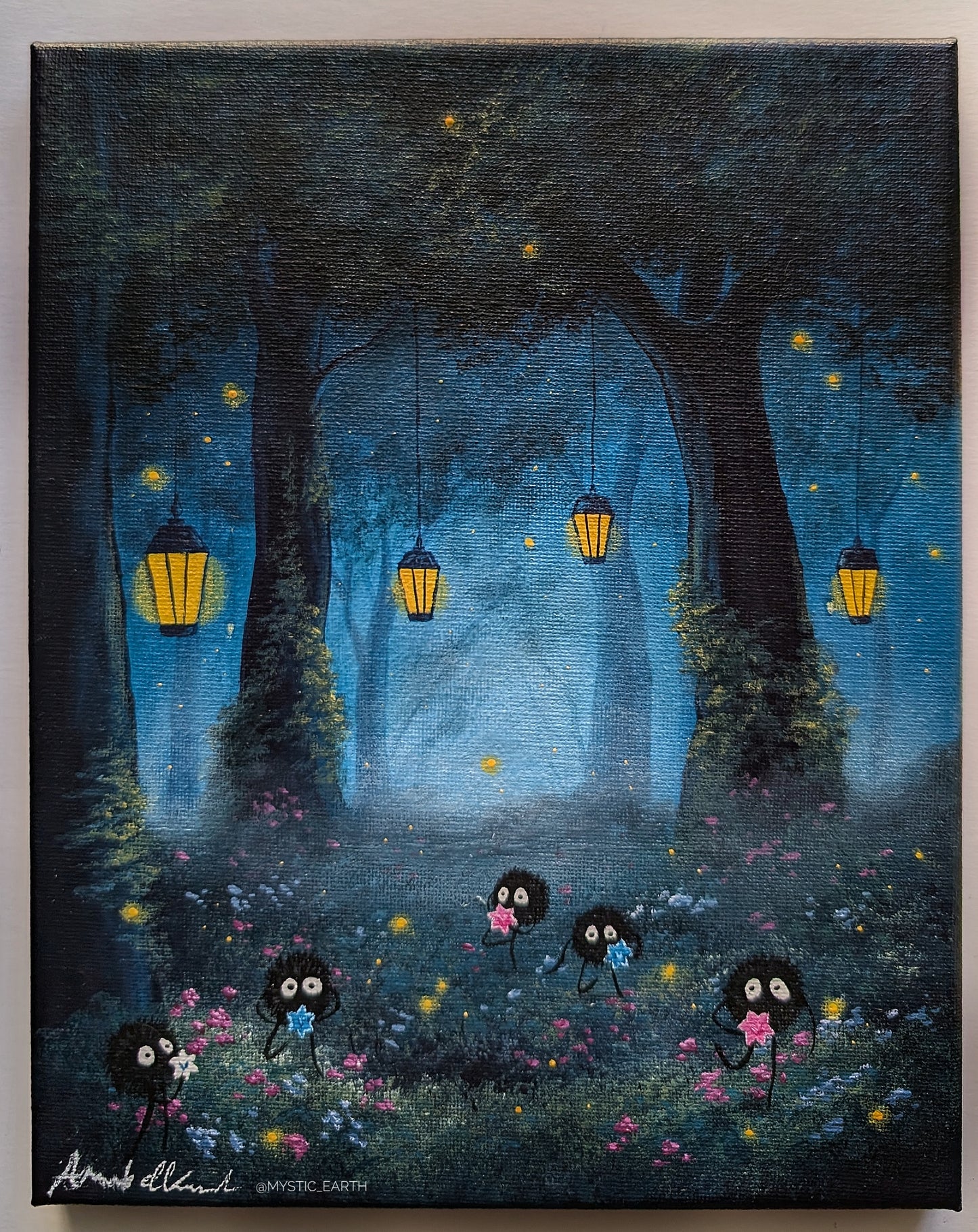 Sprites Lantern Forest Painting (8"x10")