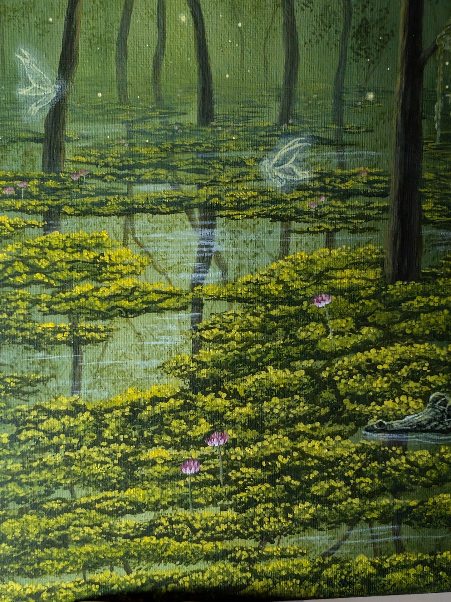 Fairies in the Swamp 12"x12" Painting