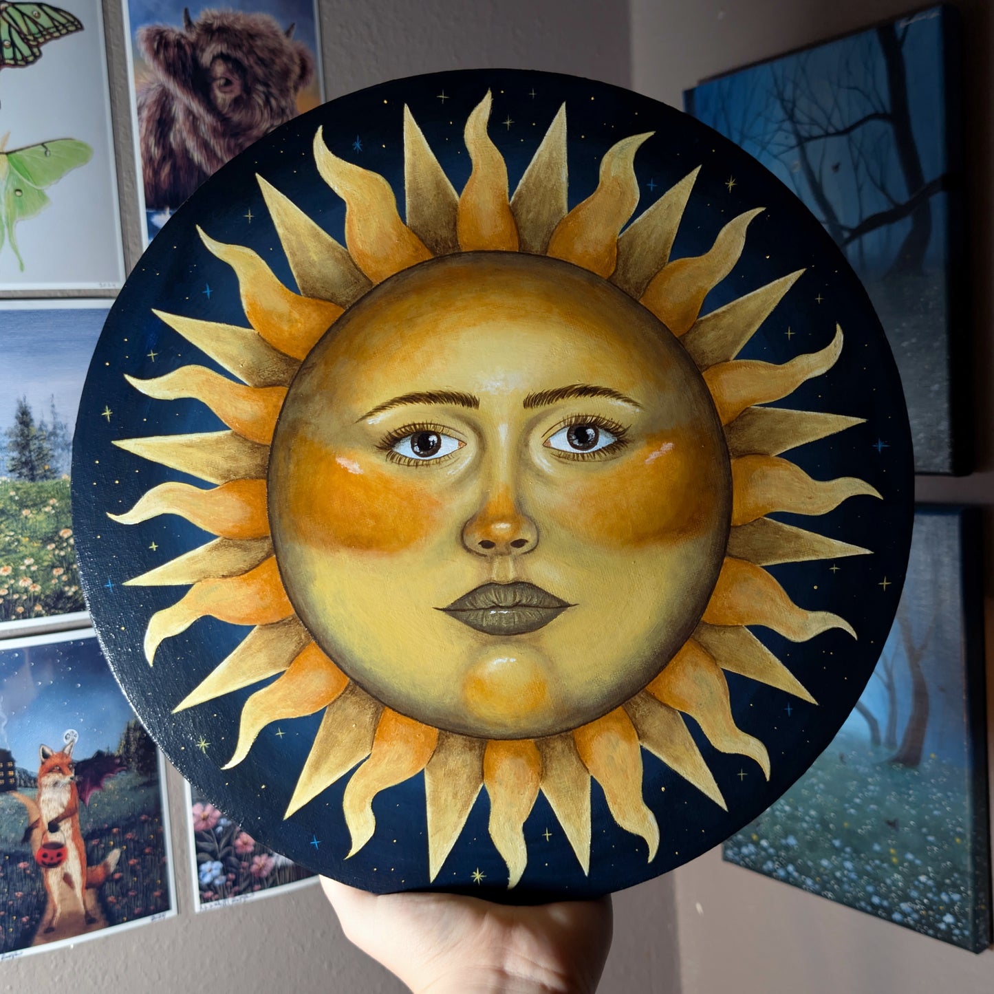 Sun, Moon, and Star Painting Set (large canvas) READY-TO-SHIP