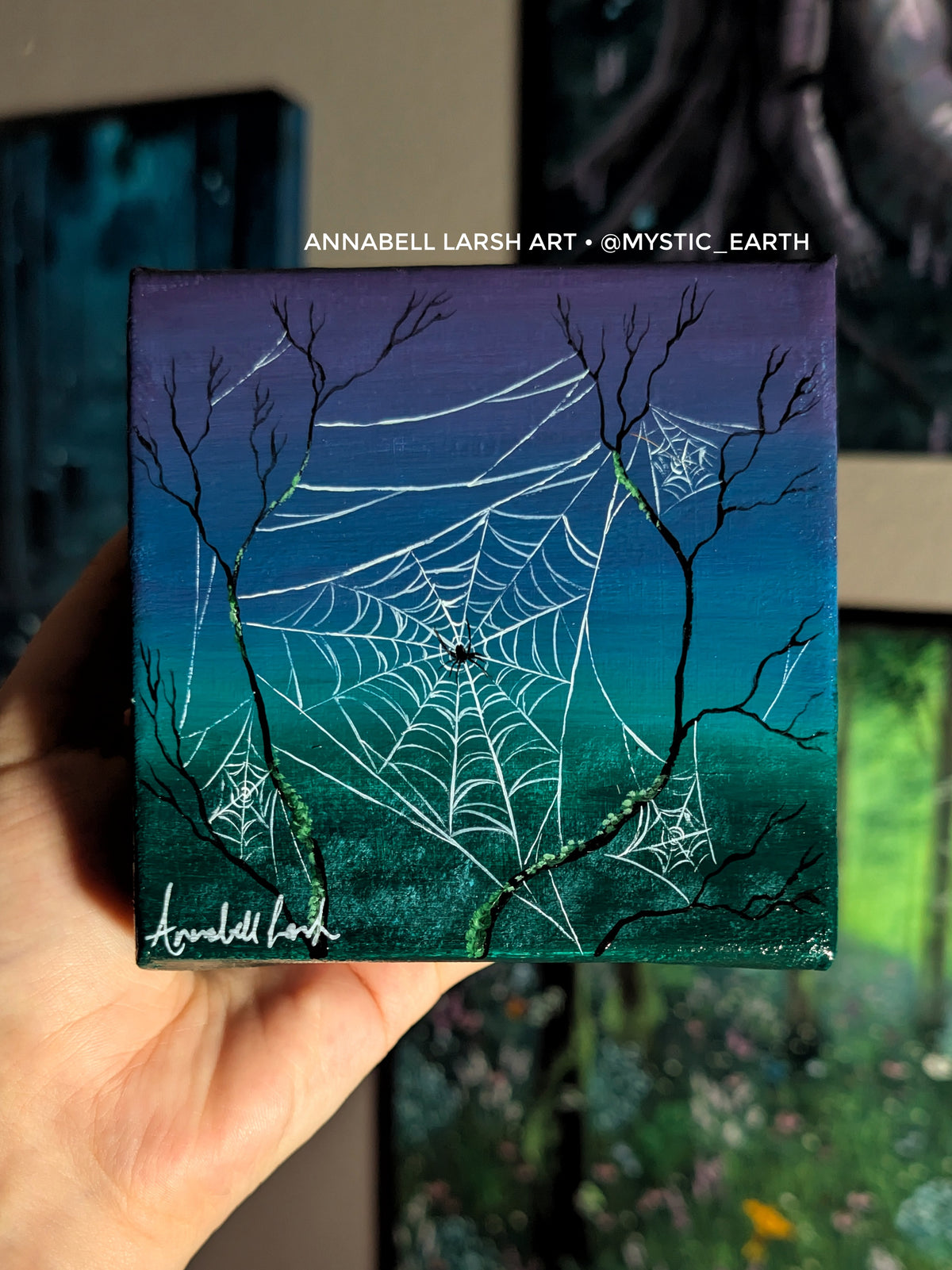 Hazel's Web 4" Painting