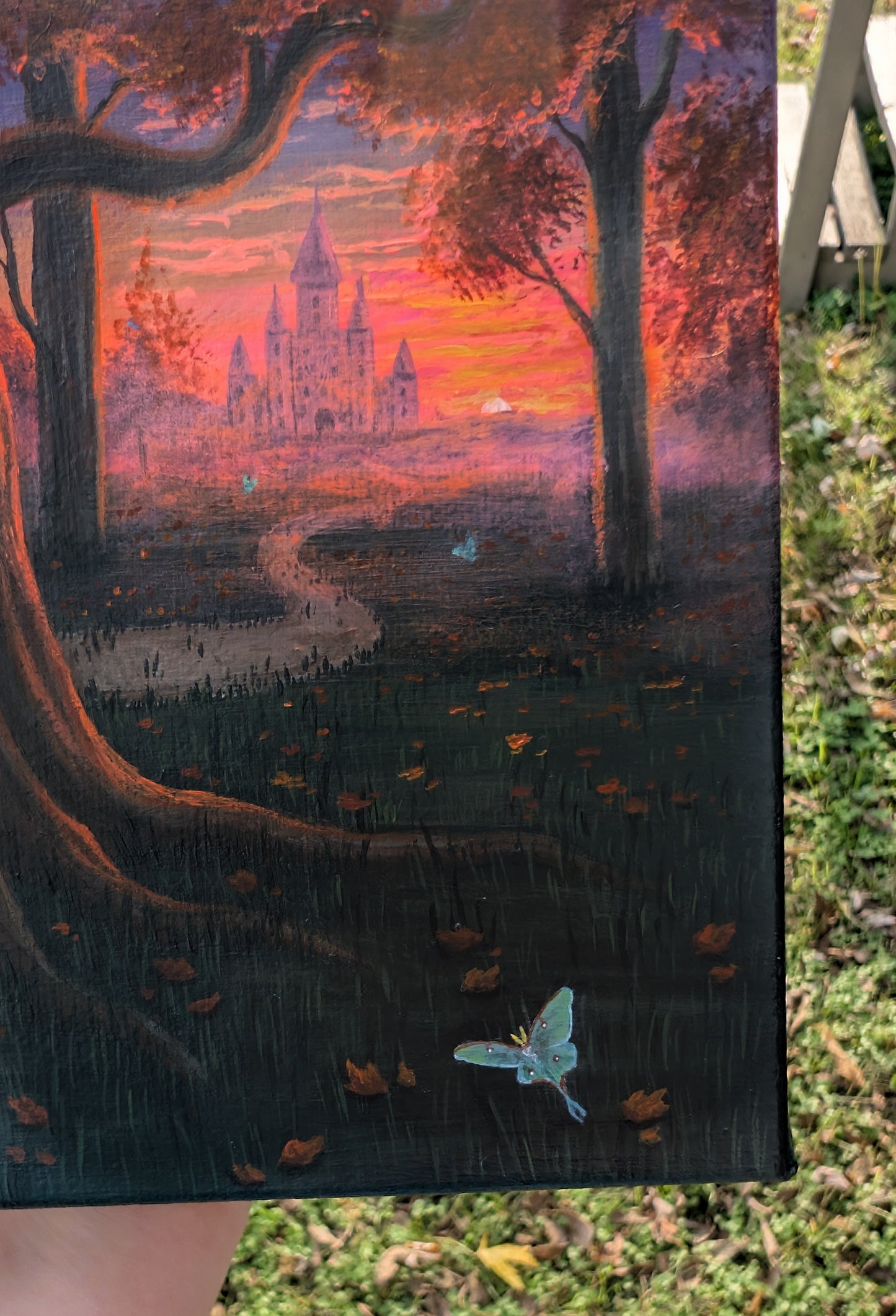 Fall Sunset 6"x6" Painting