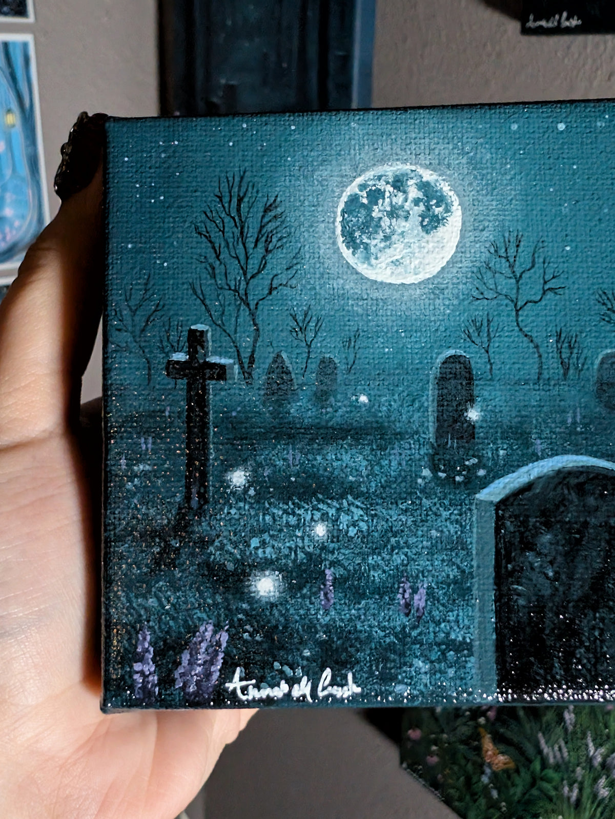 Darkwood Cemetery 4" Painting 3/50