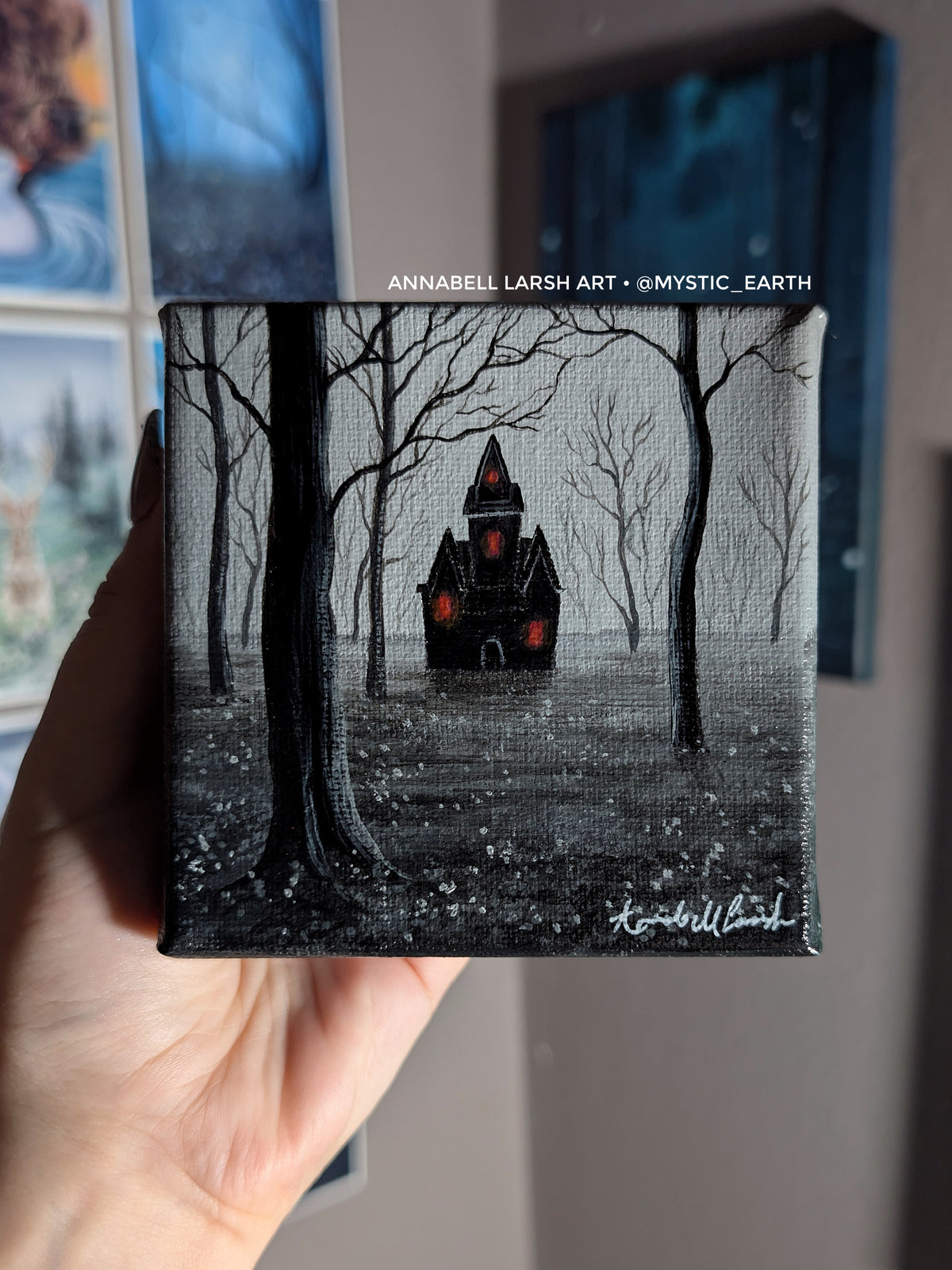 The House that Glows Red 4" Painting 43/50