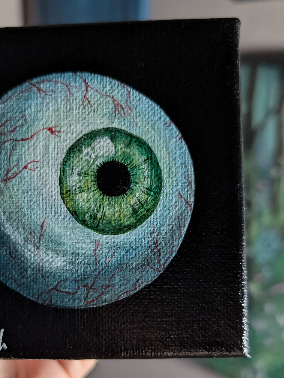Green Eyeball 4" Painting 20/50