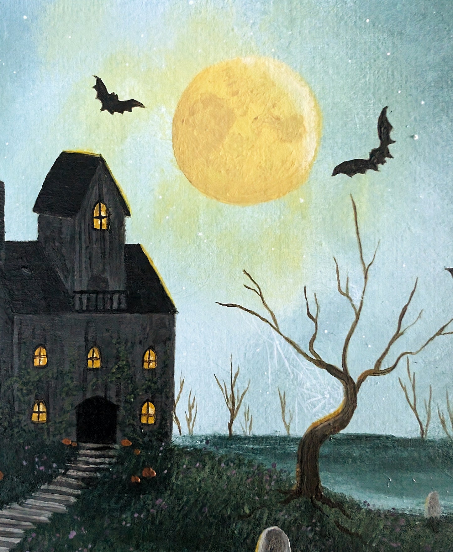 Halloween Night 6"x6" Painting