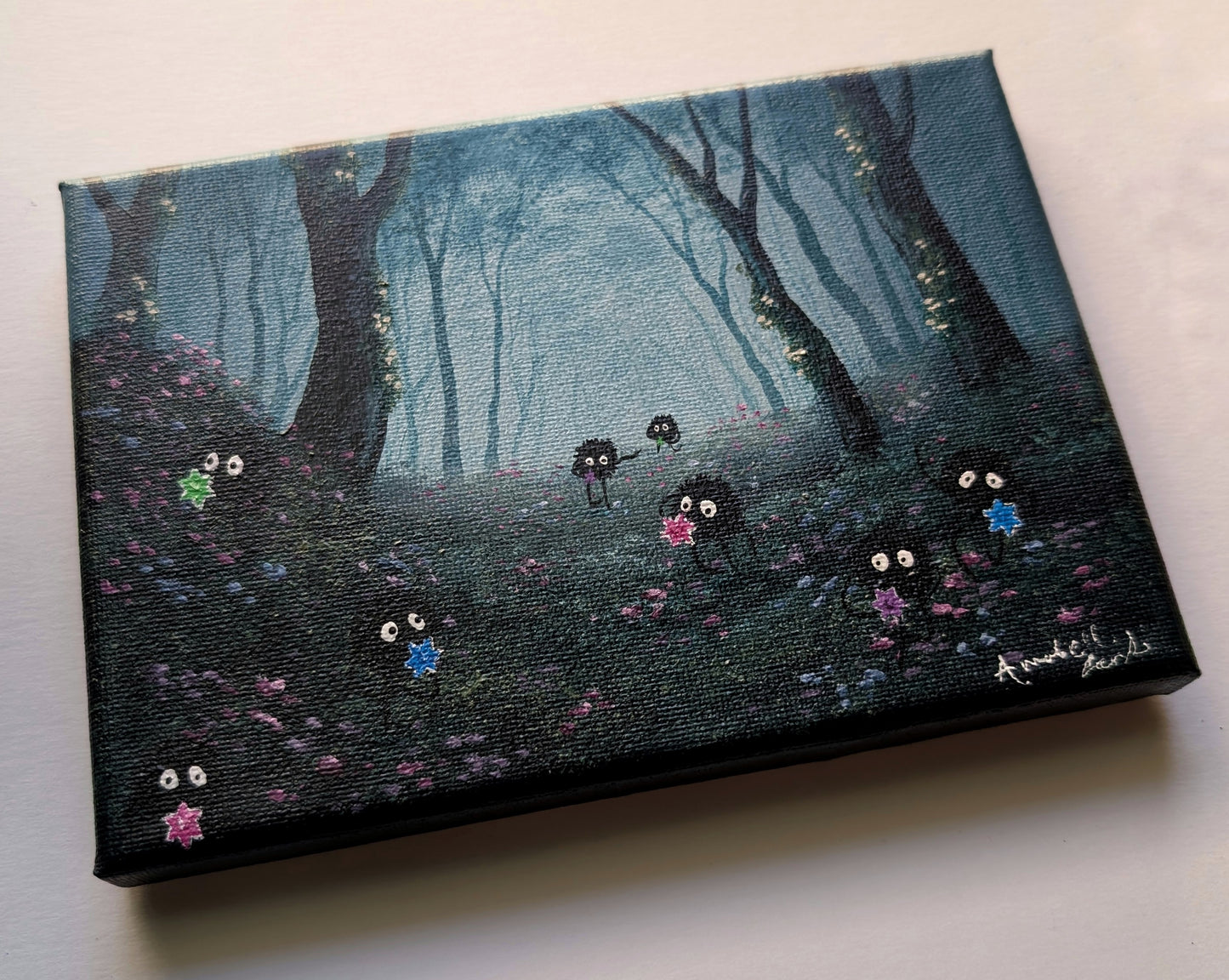 Sprites in the Forest Painting 5"x7"