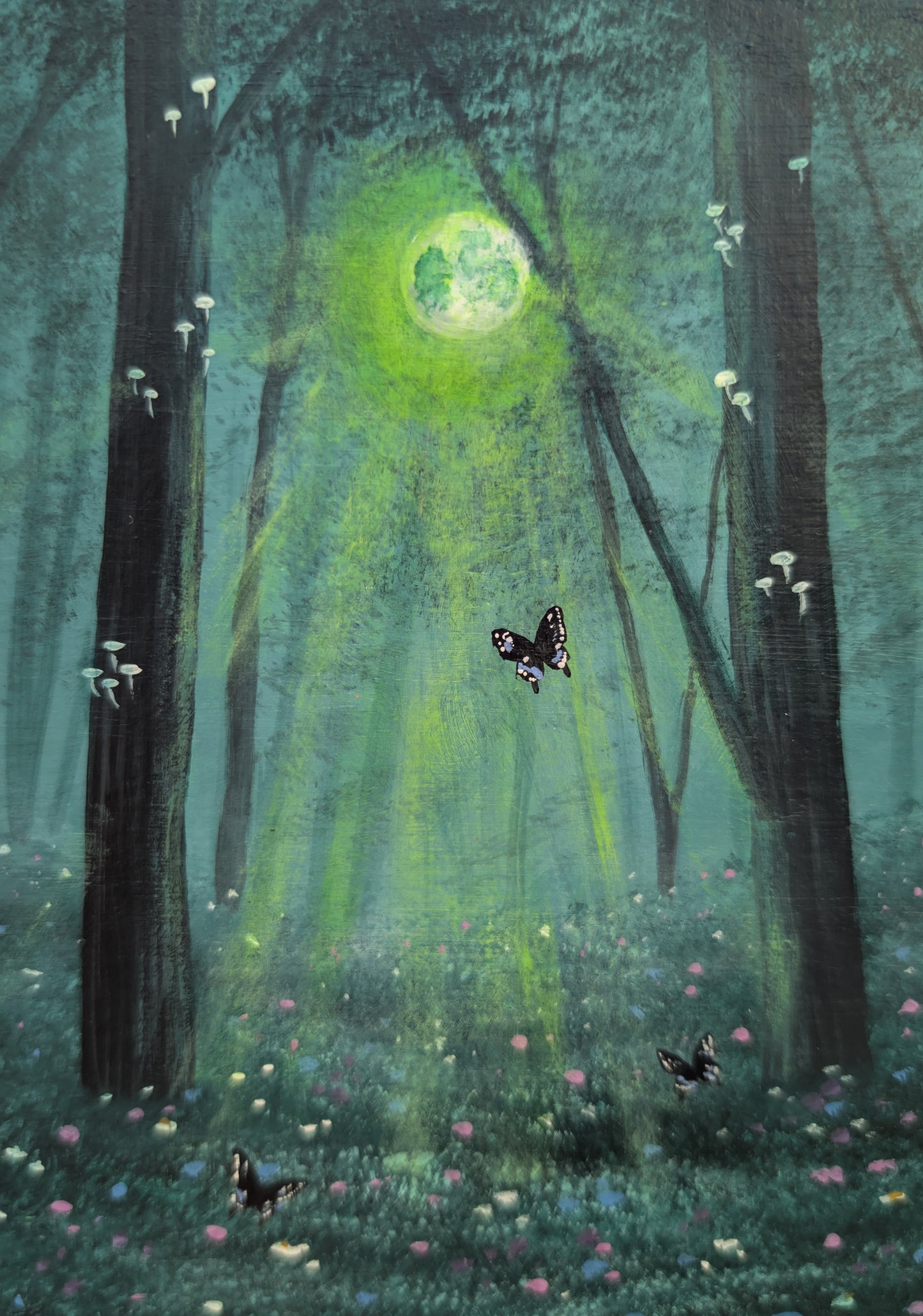 Moonlit Swallowtail 6"x6" Painting