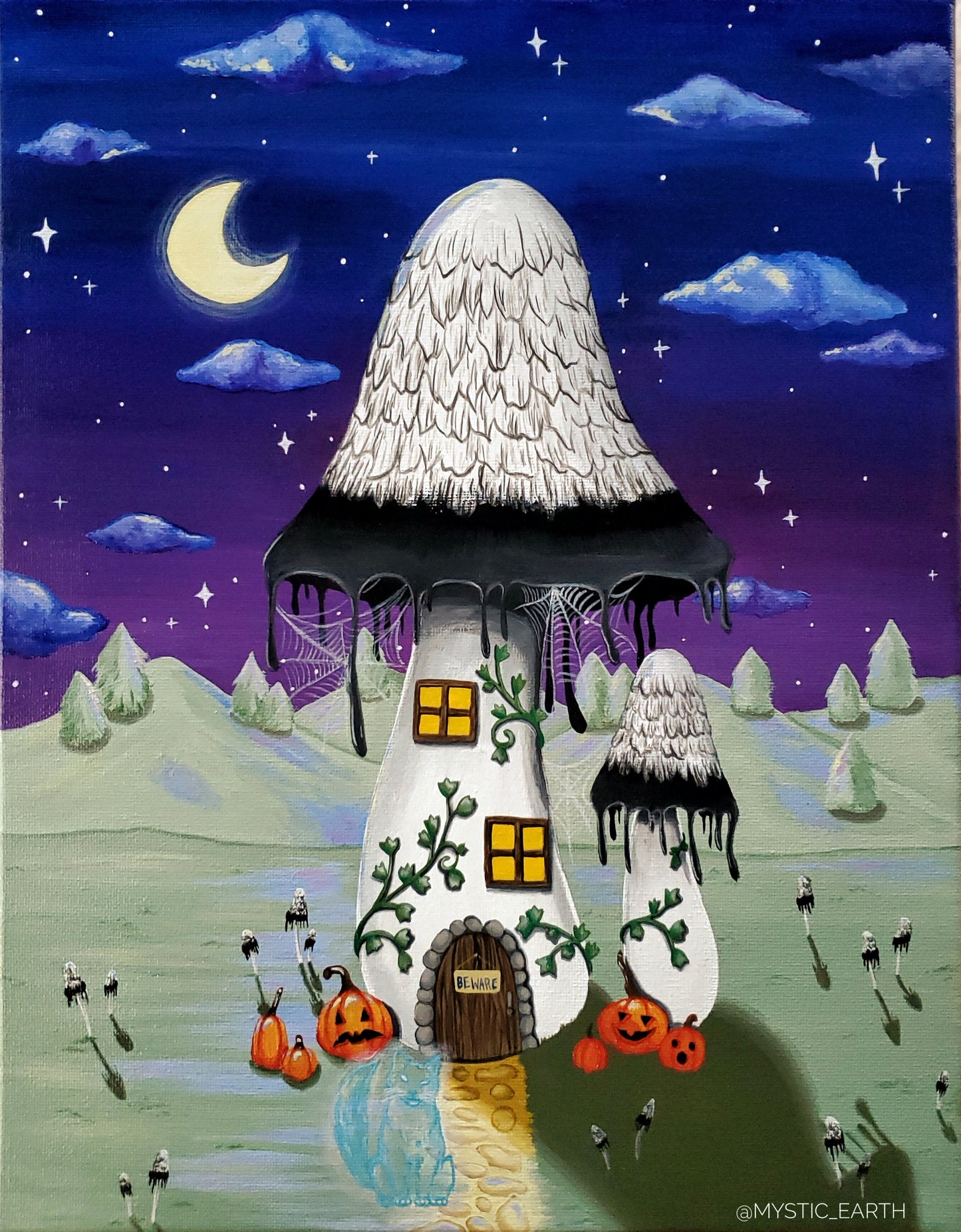 Haunted Ink Cap Manor Painting