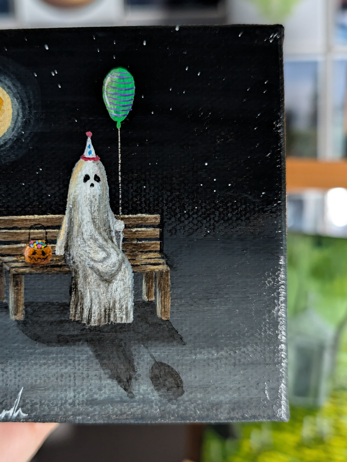 Carl At the Bus Stop 4" Painting 52/50