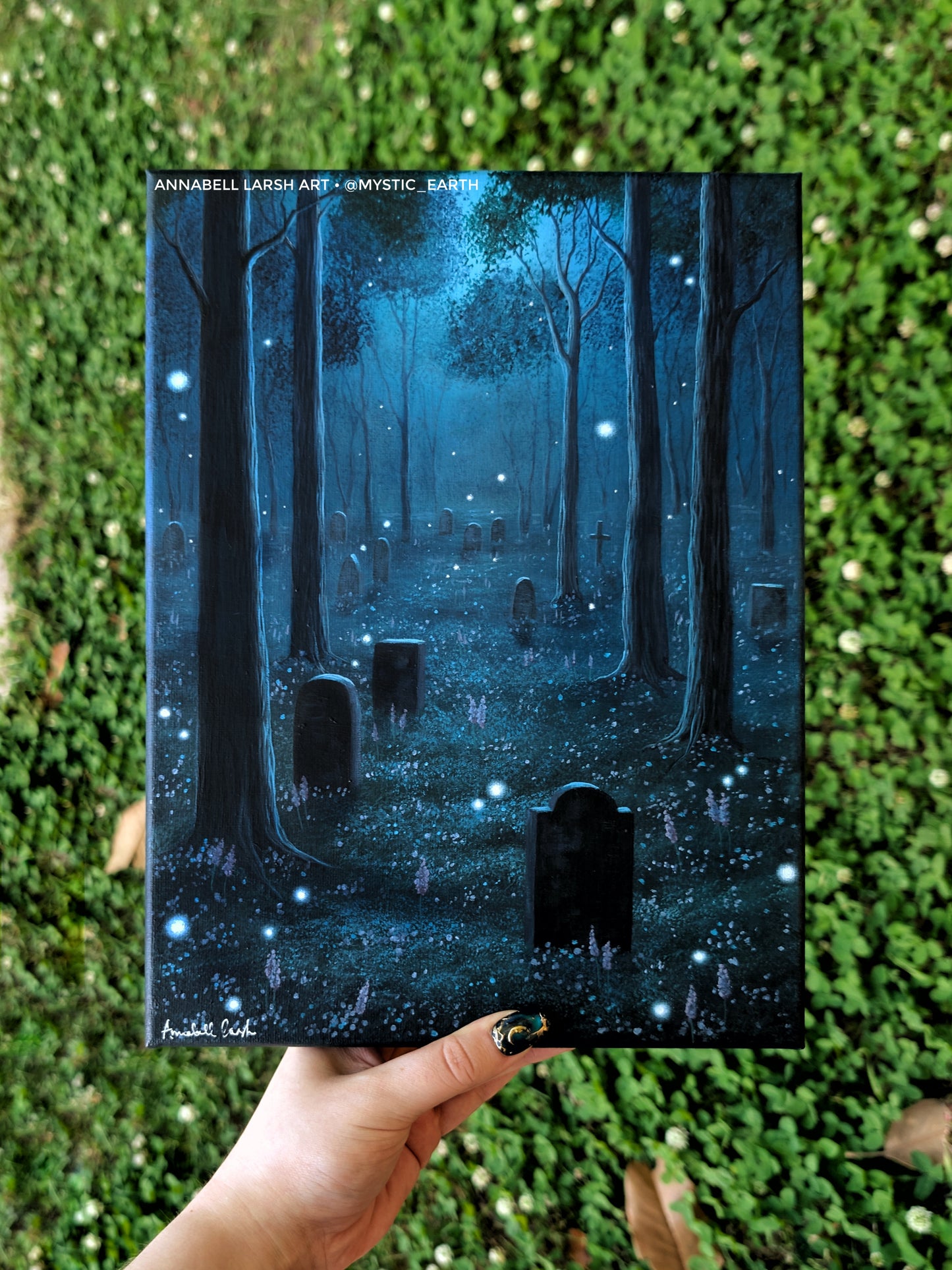 The Twilight Cemetery 9" x 12" Painting