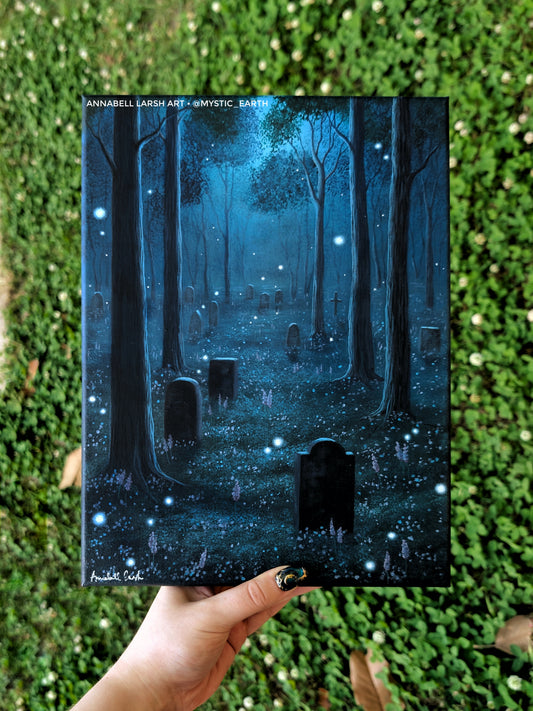The Twilight Cemetery 9" x 12" Painting
