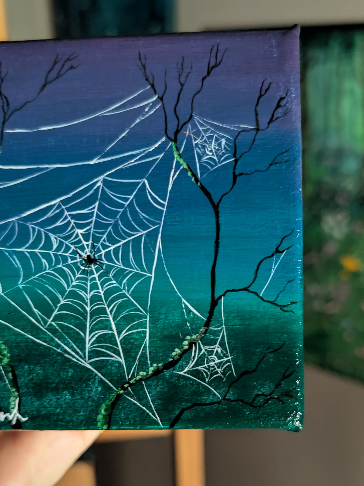 Hazel's Web 4" Painting