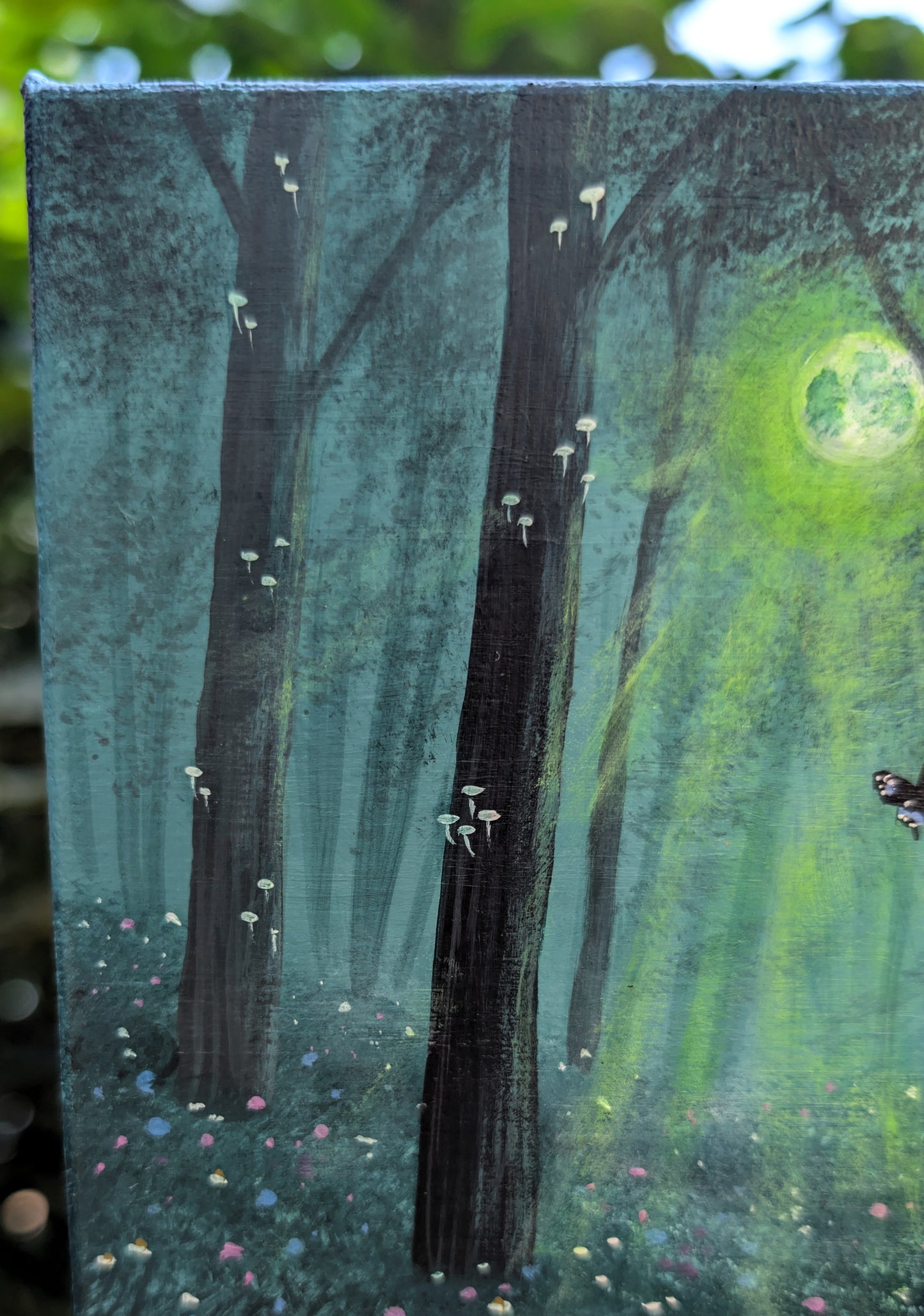 Moonlit Swallowtail 6"x6" Painting