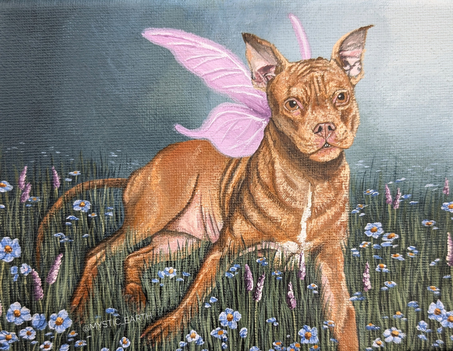 The Pittie Fairy Painting 5"x7"