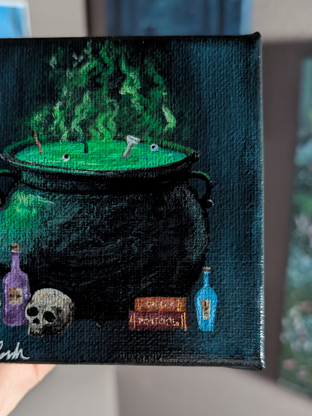 Witches Cauldron 4" Painting 11/50