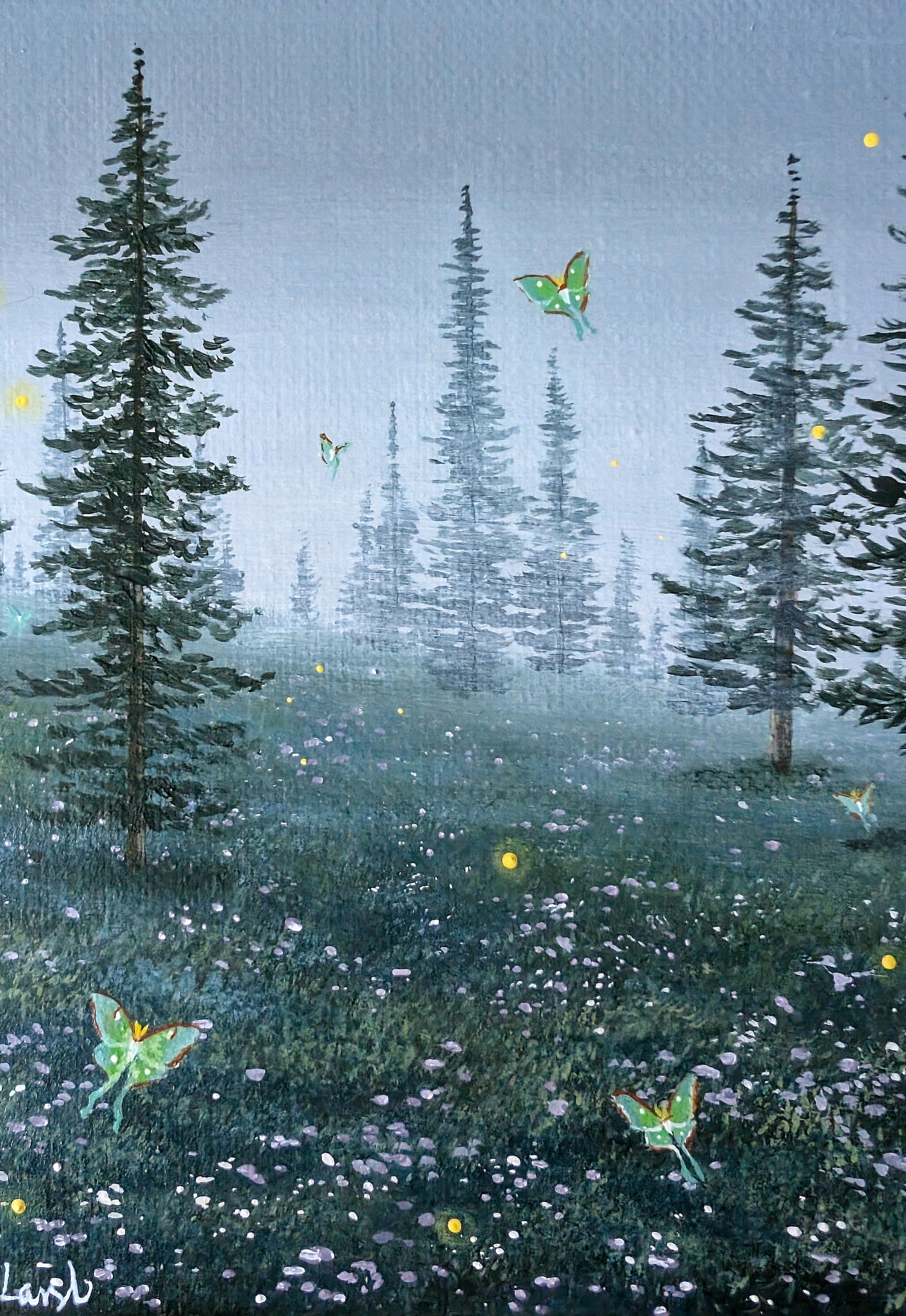 Luna Mountain 6"x6" Painting (#2)