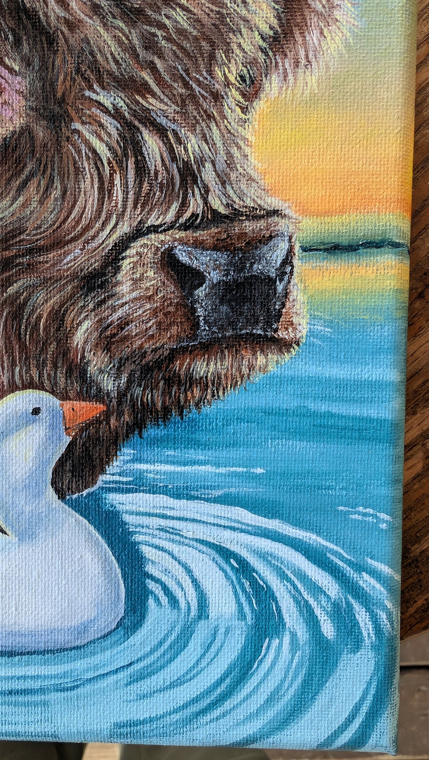 The Duck and His Cow Painting (8" x 10")